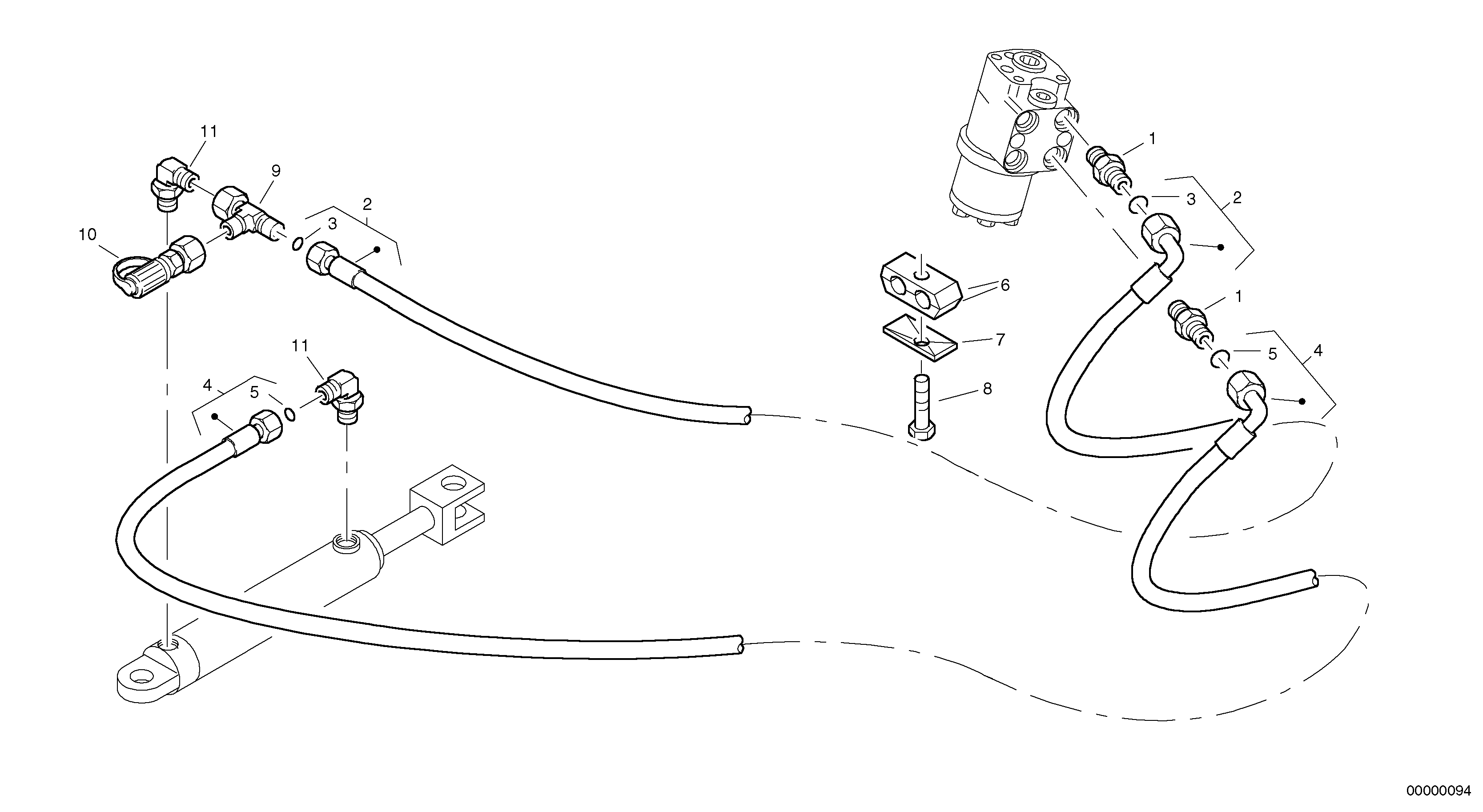 Схема запчастей Volvo L35B - 23603 Steering-hydraulic equipment - front vehicle L35B TYPE 186, 187, 188, 189 SER NO - 2999