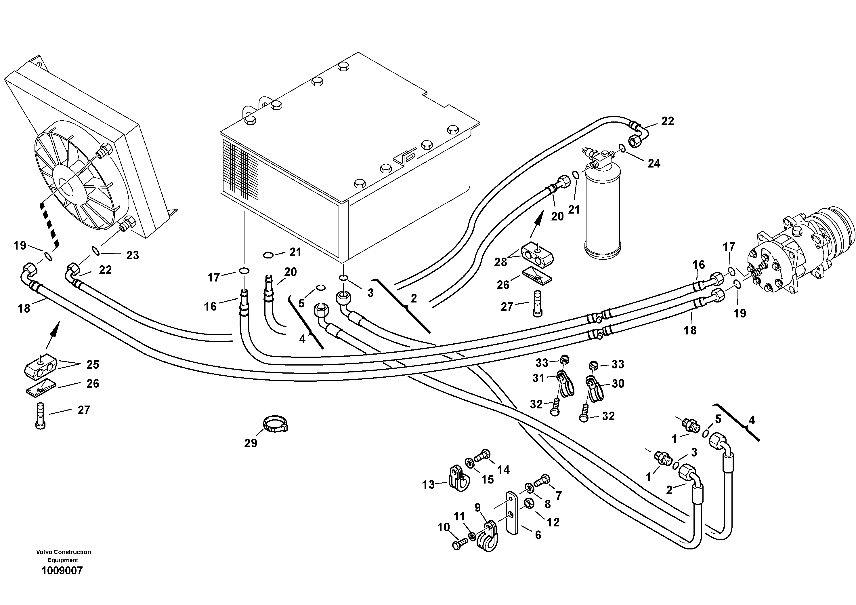 Схема запчастей Volvo L35B - 57393 Pipes - Air-conditioning system L35B S/N186/187/188/1893000 - 6000