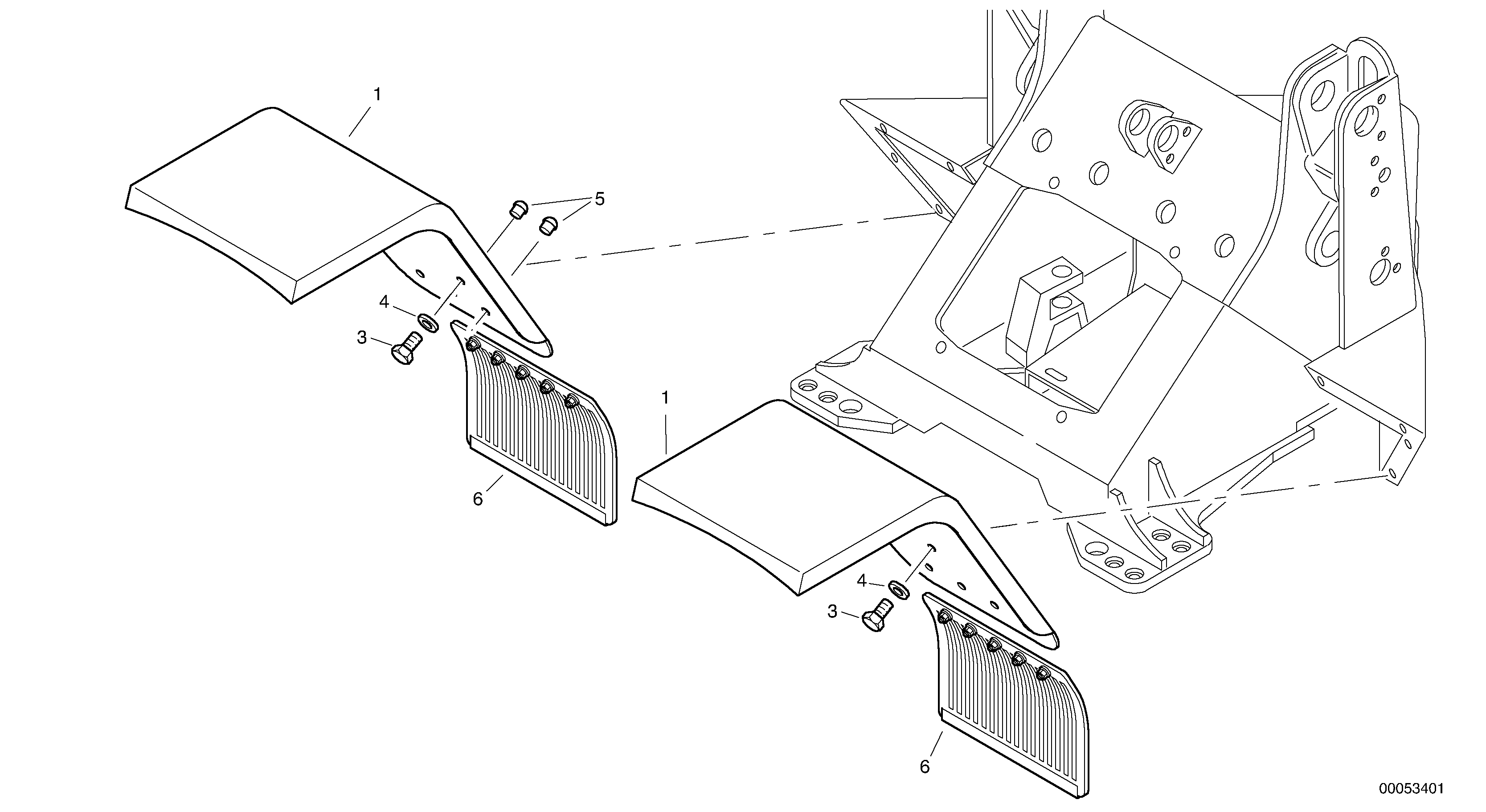 Схема запчастей Volvo L35B - 12749 Front mudguard L35B TYPE 186, 187, 188, 189 SER NO - 2999