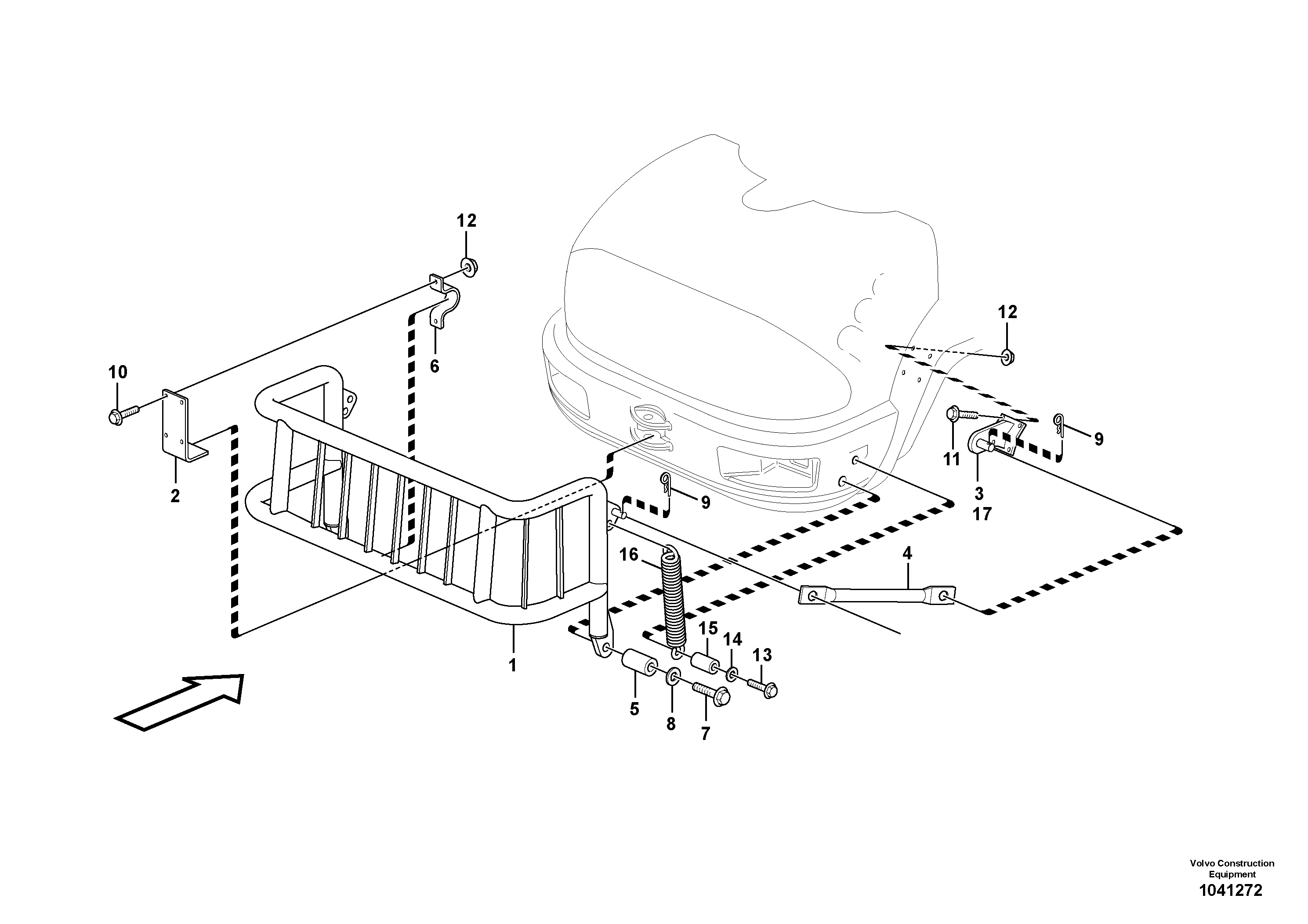 Схема запчастей Volvo L35B - 27031 Protective brace L35B S/N186/187/188/1893000 - 6000