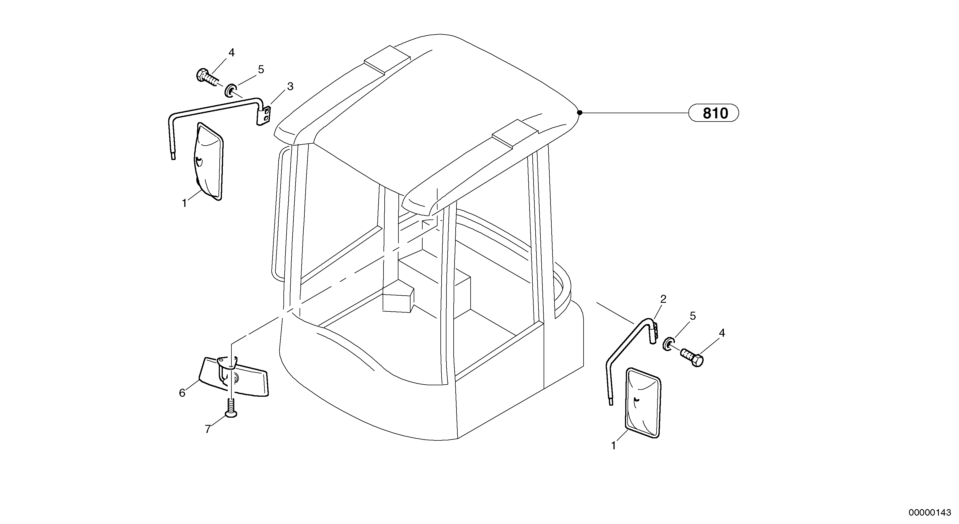 Схема запчастей Volvo L35B - 12751 Rear view mirror L35B TYPE 186, 187, 188, 189 SER NO - 2999