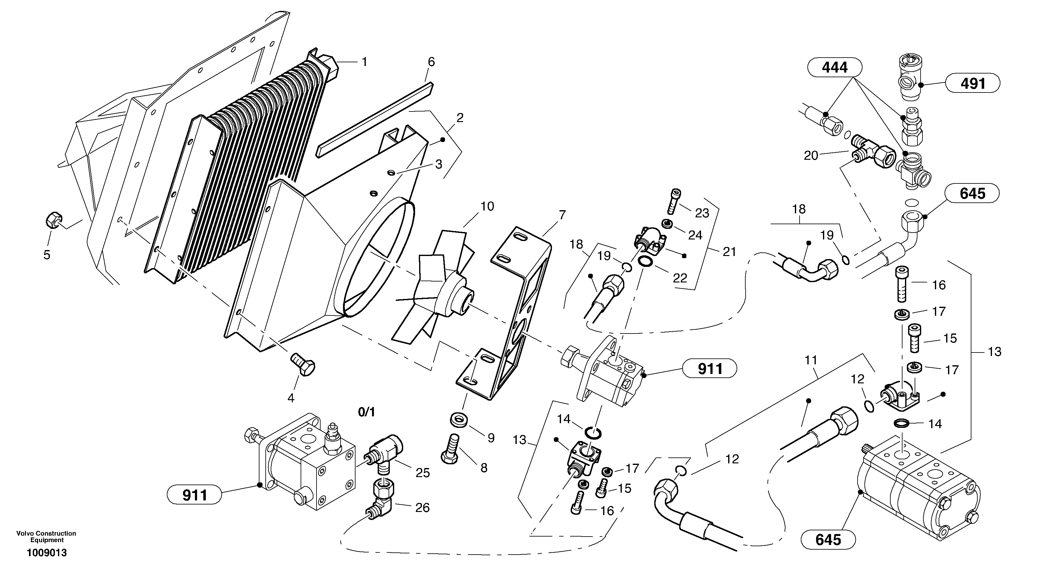 Схема запчастей Volvo L35B - 33439 Radiateur - Installation L35B S/N186/187/188/1893000 - 6000