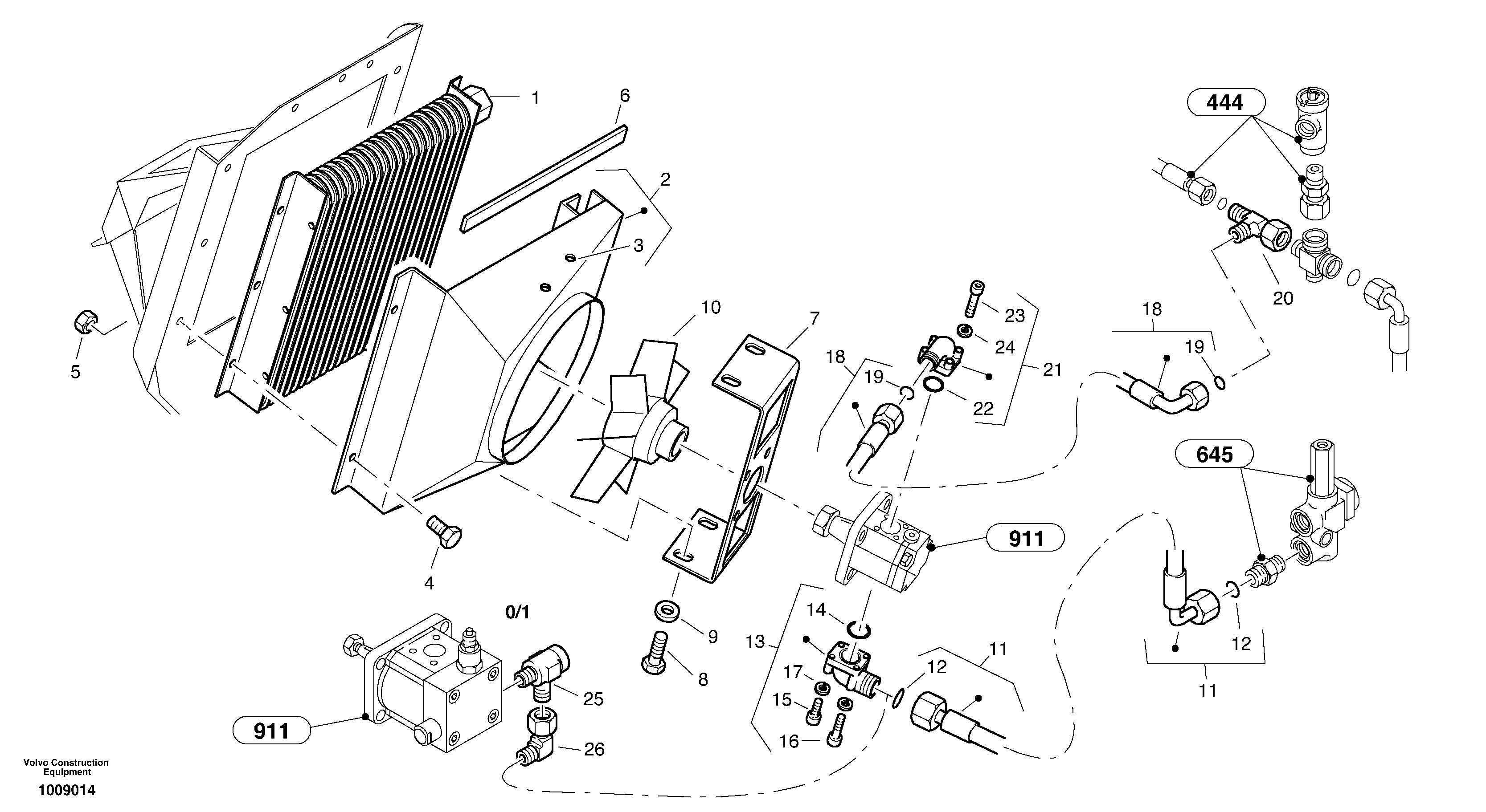 Схема запчастей Volvo L35B - 33440 Radiateur - Installation L35B S/N186/187/188/1893000 - 6000