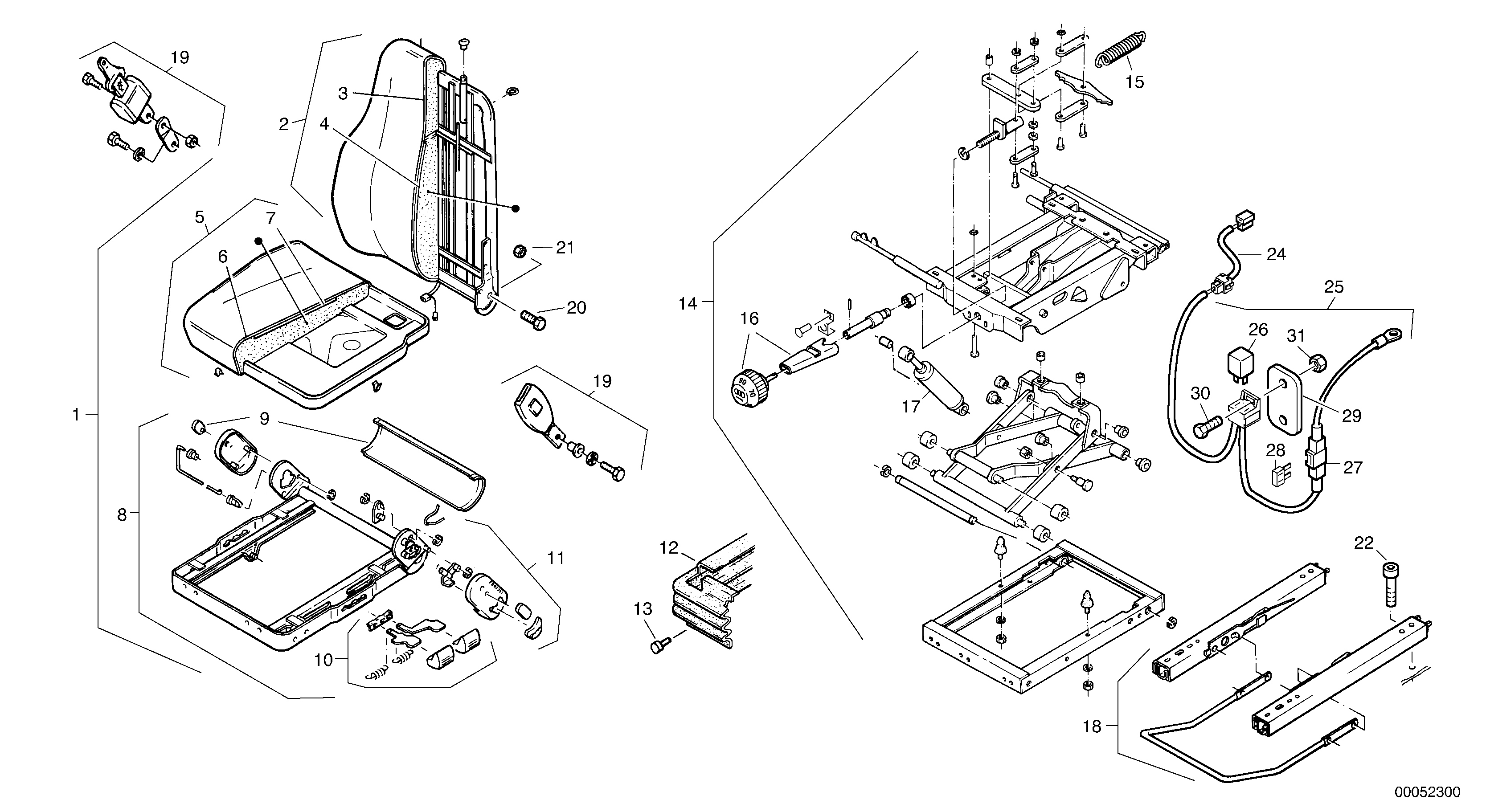 Схема запчастей Volvo L35B - 25204 Drivers seat, to be heated L35B TYPE 186, 187, 188, 189 SER NO - 2999
