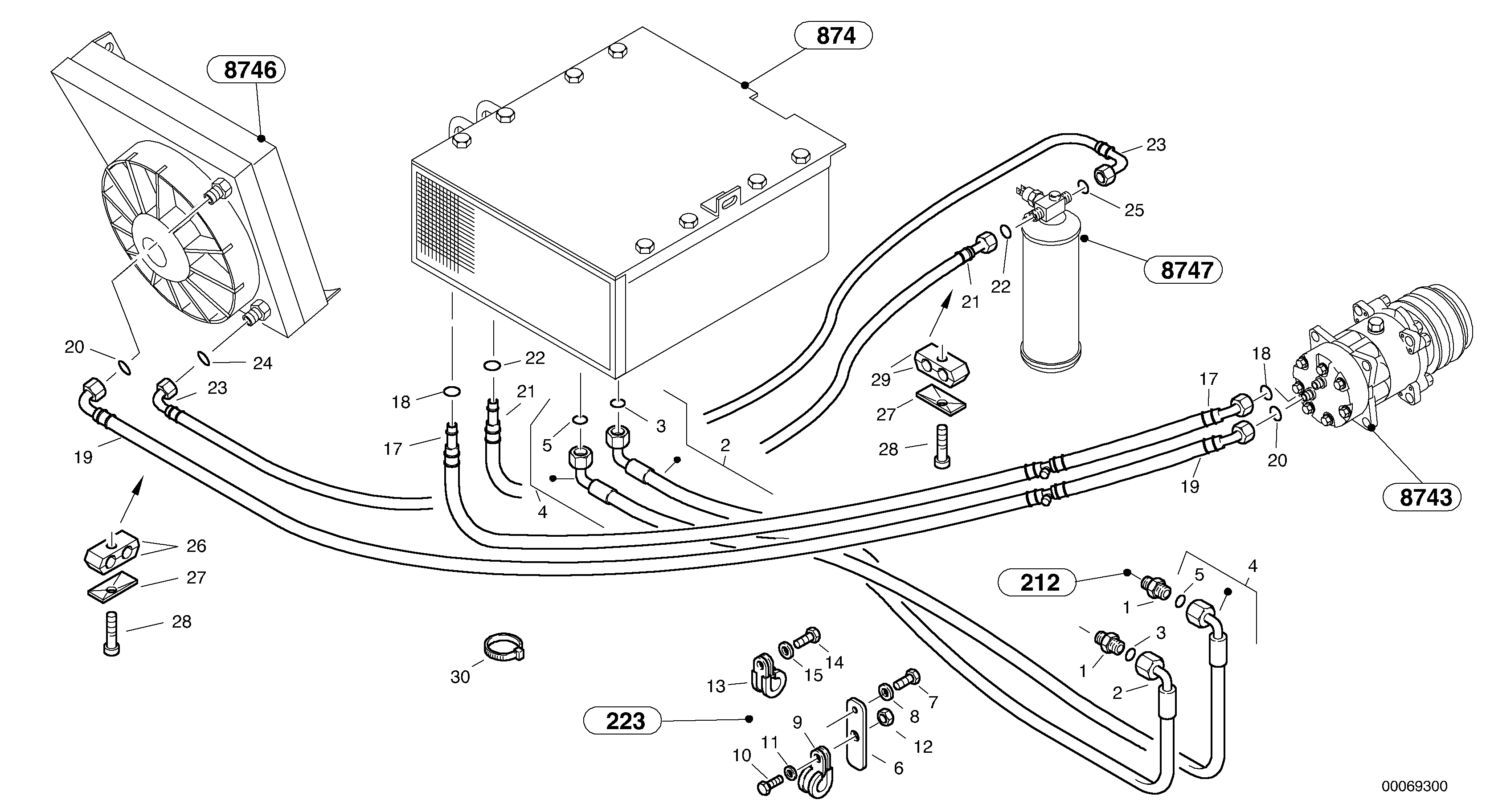 Схема запчастей Volvo L35B - 25193 Pipes - Air-conditioning system L35B TYPE 186, 187, 188, 189 SER NO - 2999