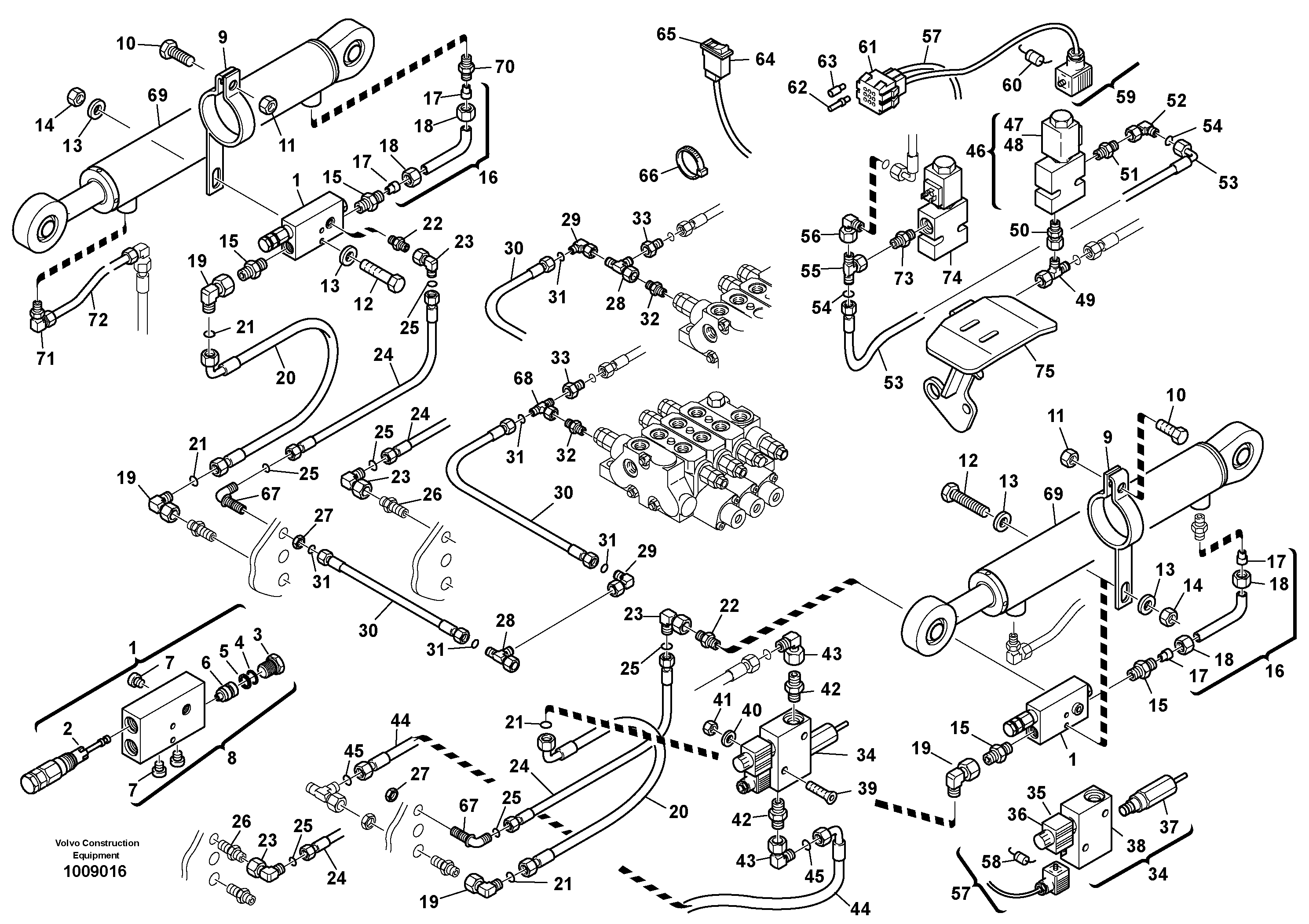 Схема запчастей Volvo L35B - 4153 Line fracture safety - Lift L35B S/N186/187/188/1893000 - 6000