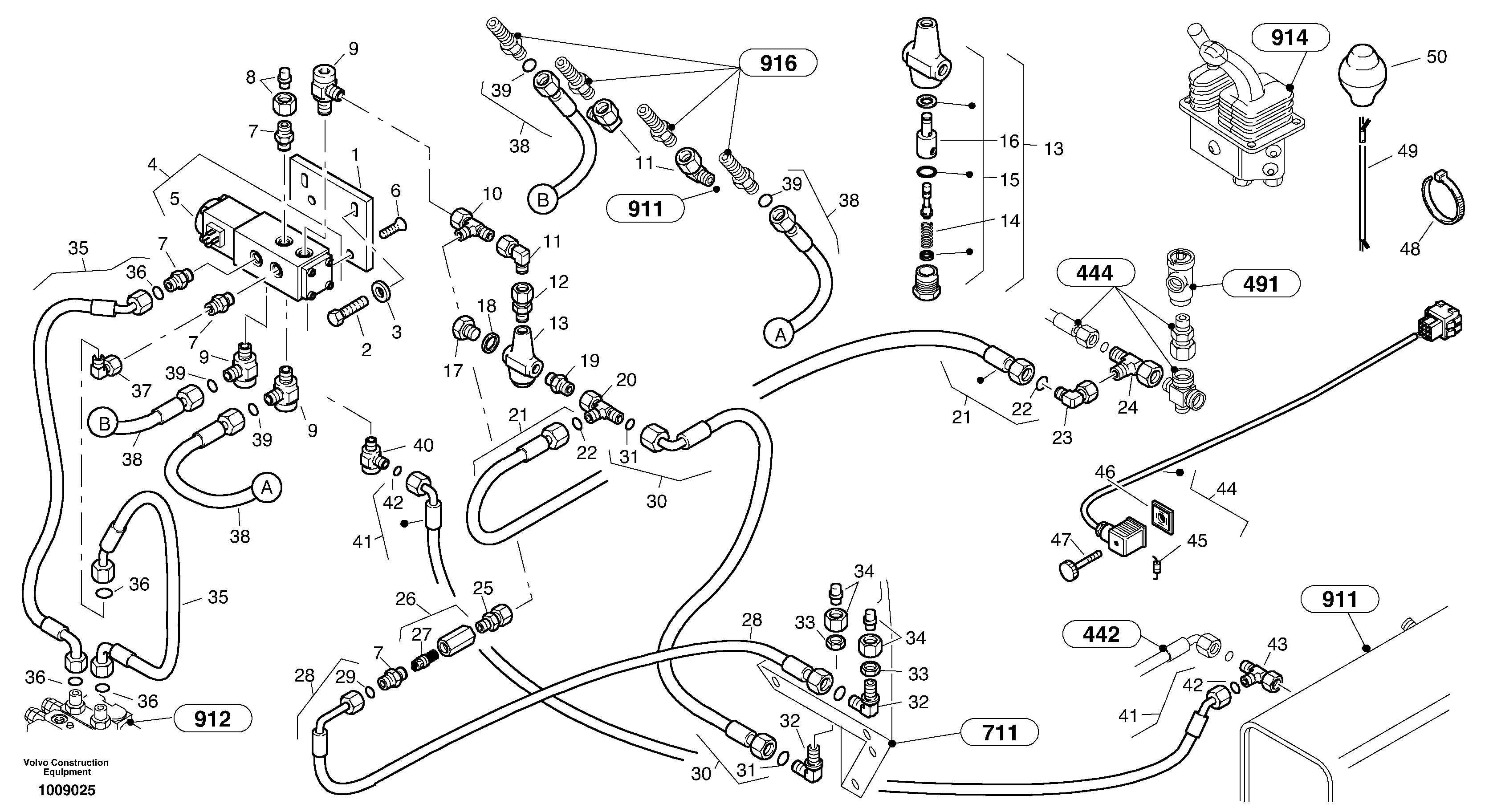 Схема запчастей Volvo L35B - 19732 Hammer hydraulics L35B S/N186/187/188/1893000 - 6000