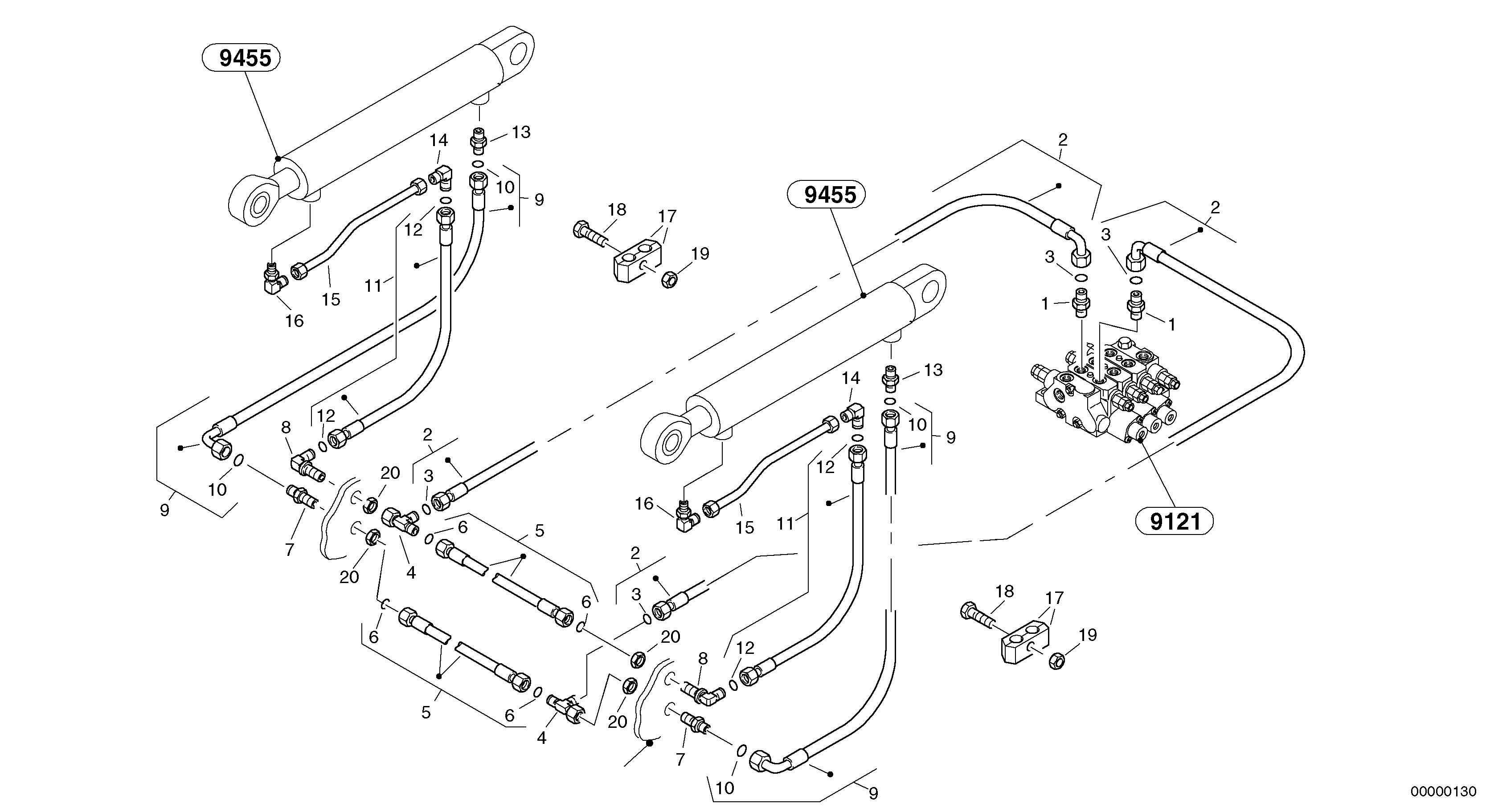 Схема запчастей Volvo L35B - 60502 Hydraulic lines - lift hydraulic L35B TYPE 186, 187, 188, 189 SER NO - 2999