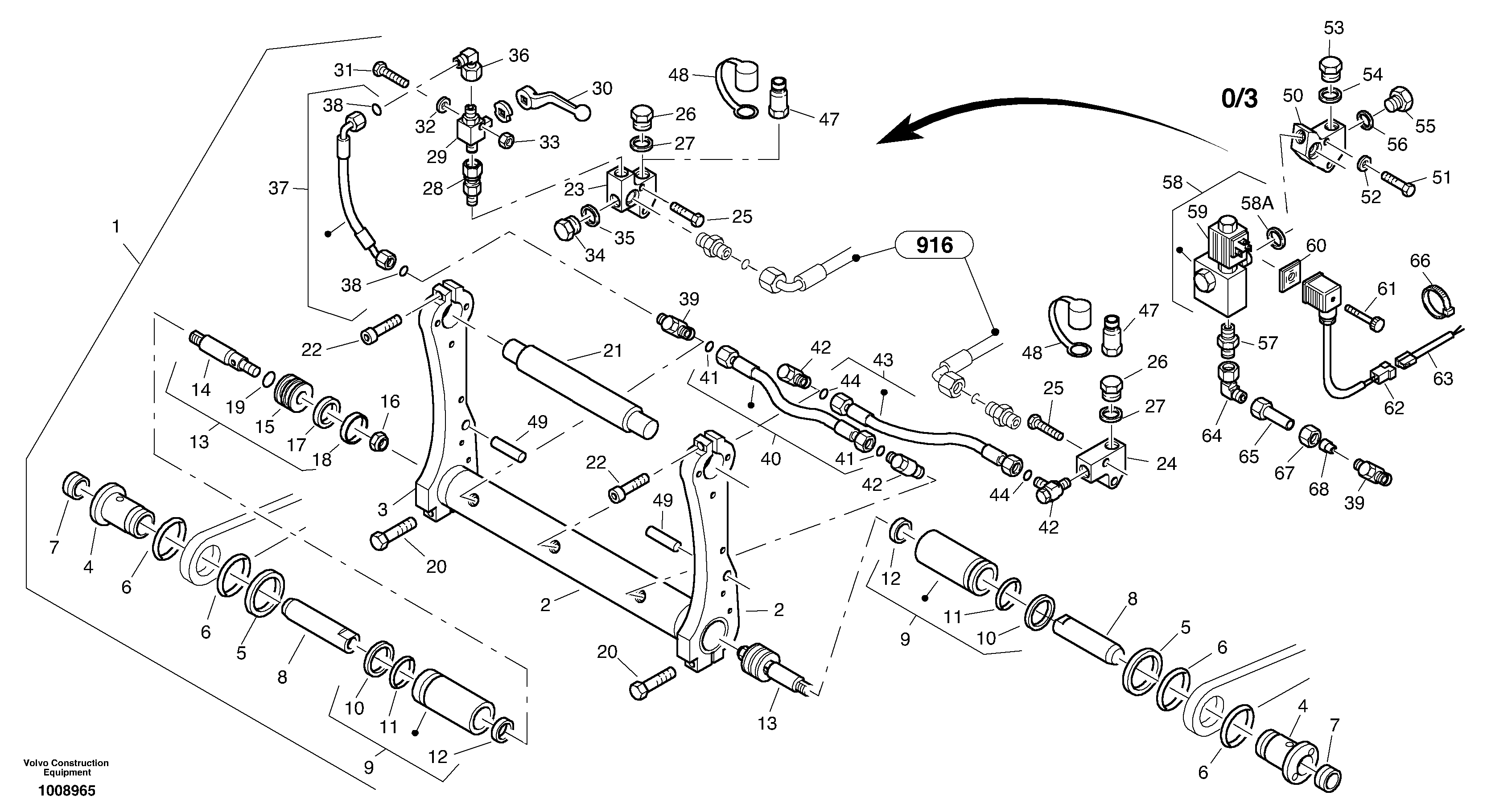 Схема запчастей Volvo L35B - 43474 Attachment mounting plate - Quick change, hydraulic L35B S/N186/187/188/1893000 - 6000