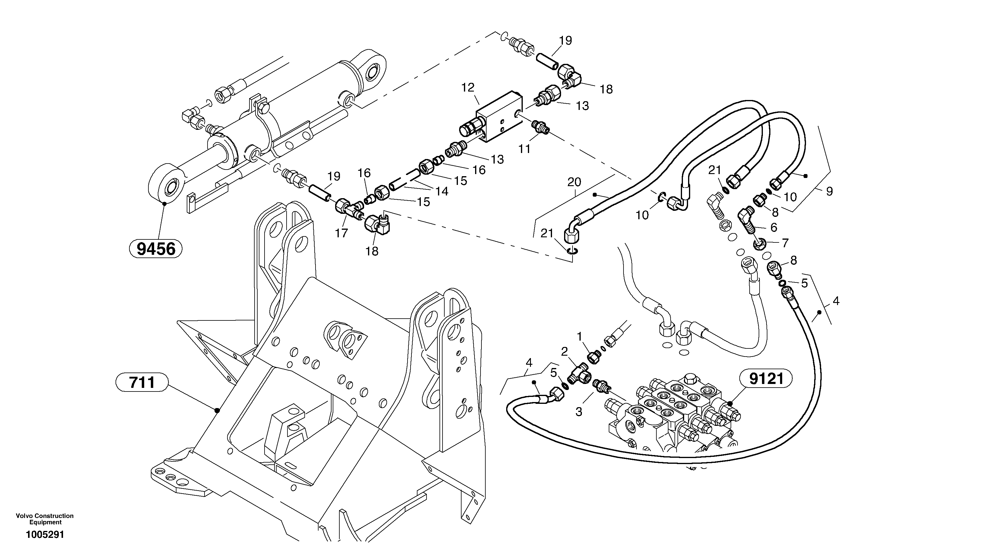 Схема запчастей Volvo L35B - 60503 Line fracture safety - Tilt L35B TYPE 186, 187, 188, 189 SER NO - 2999