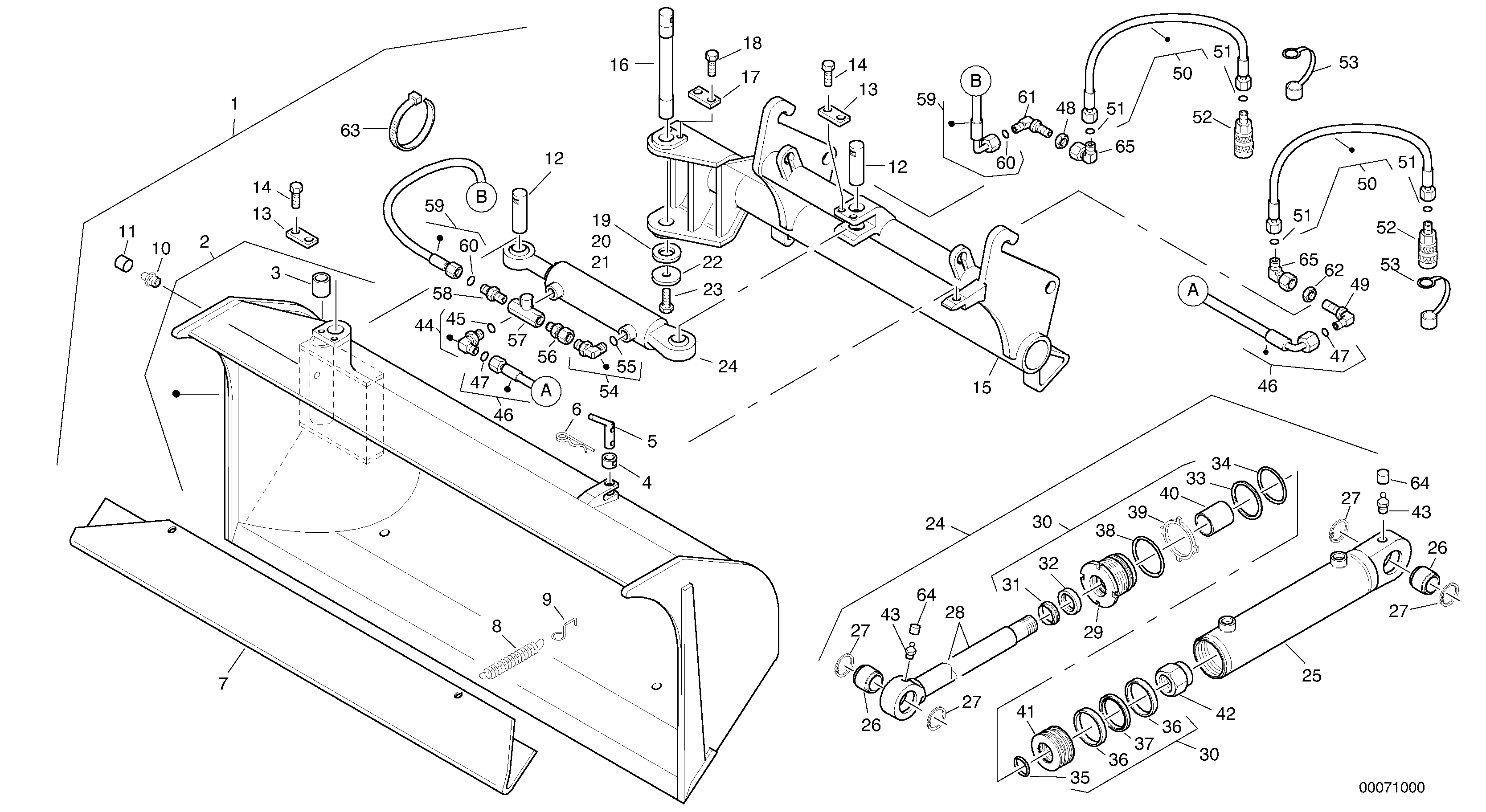 Схема запчастей Volvo L35B - 20452 Side tip bucket, TPV L35B S/N186/187/188/1893000 - 6000