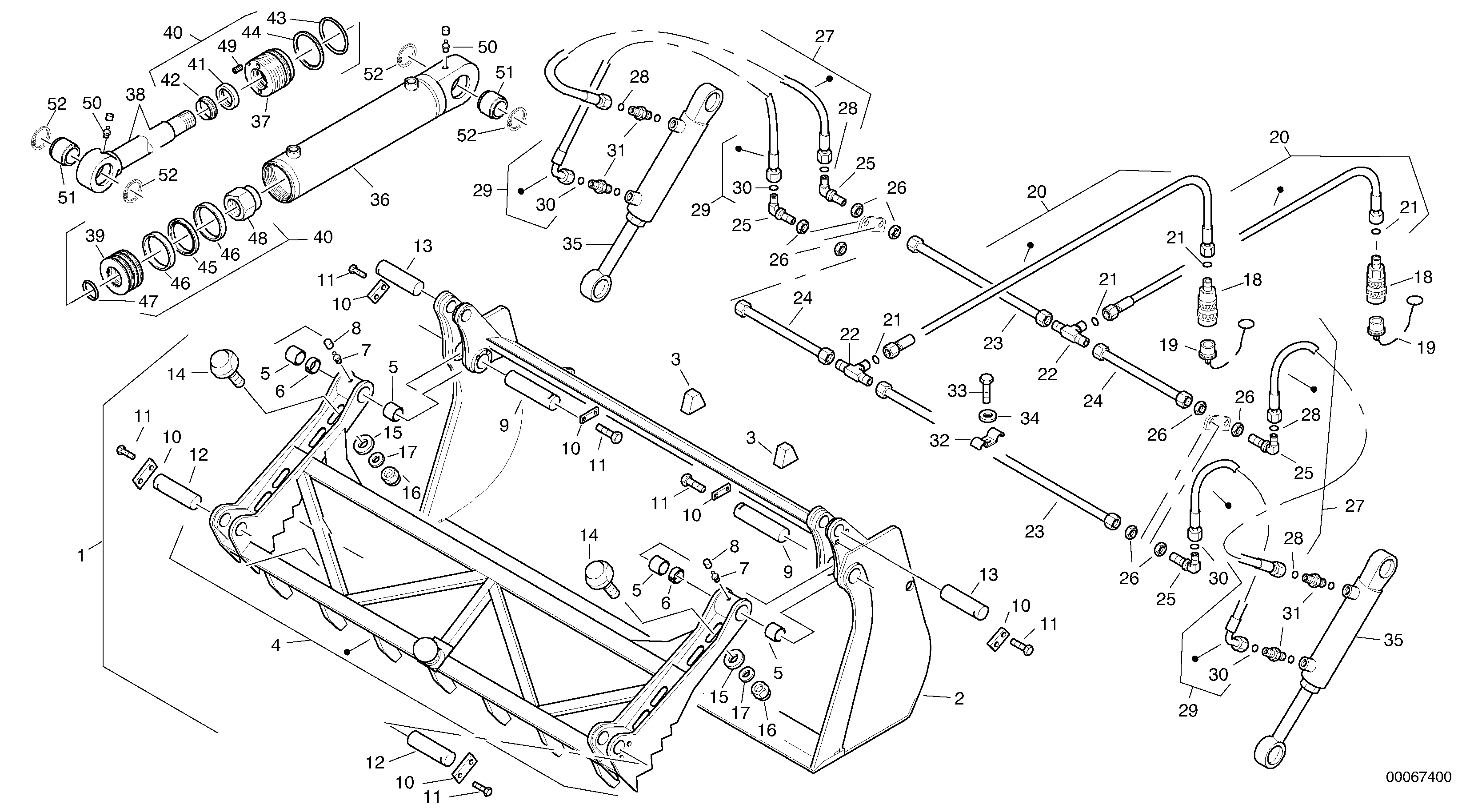 Схема запчастей Volvo L35B - 2393 Ковш грейферный L35B S/N186/187/188/1893000 - 6000