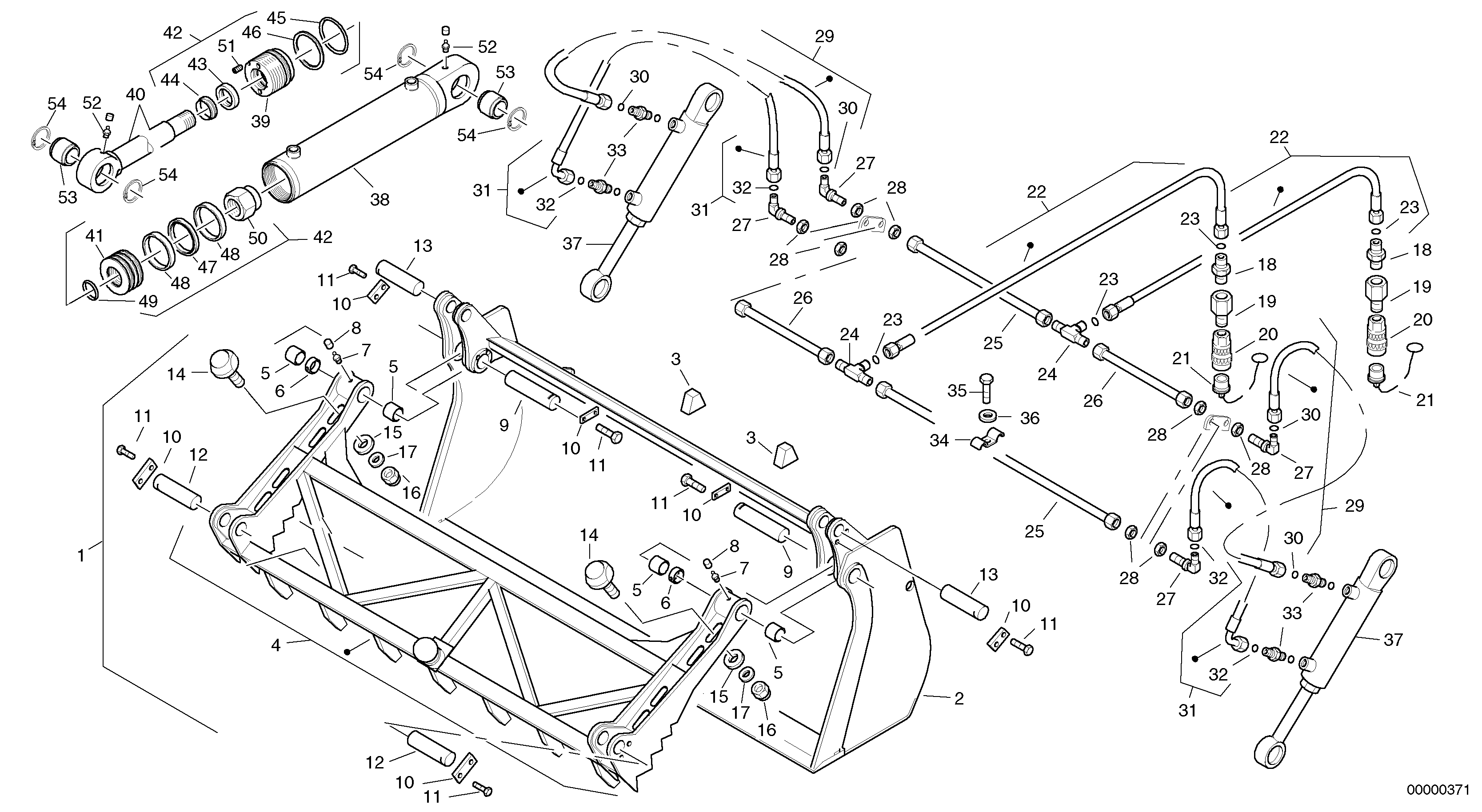 Схема запчастей Volvo L35B - 2395 Grab bucket - TPV L35B S/N186/187/188/1893000 - 6000