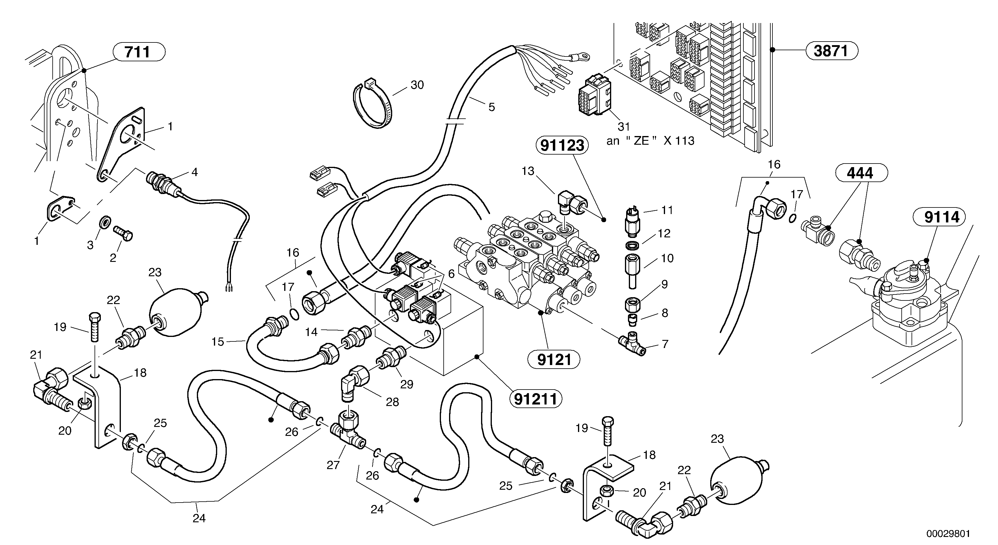 Схема запчастей Volvo L35B - 59211 Boom suspension system (BSS) L35B TYPE 186, 187, 188, 189 SER NO - 2999