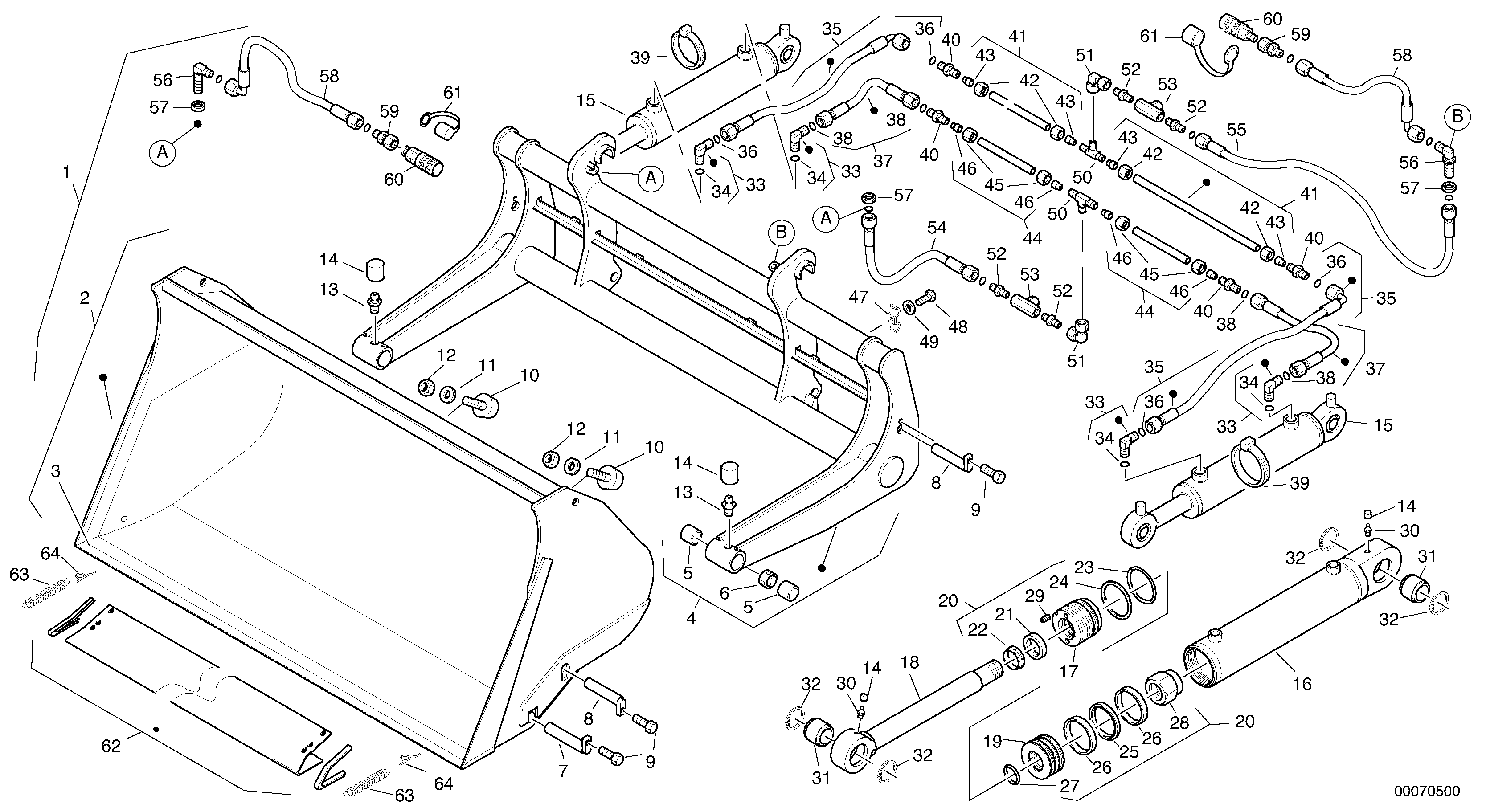 Схема запчастей Volvo L35B - 58915 Tipping bucket - TPV L35B S/N186/187/188/1893000 - 6000