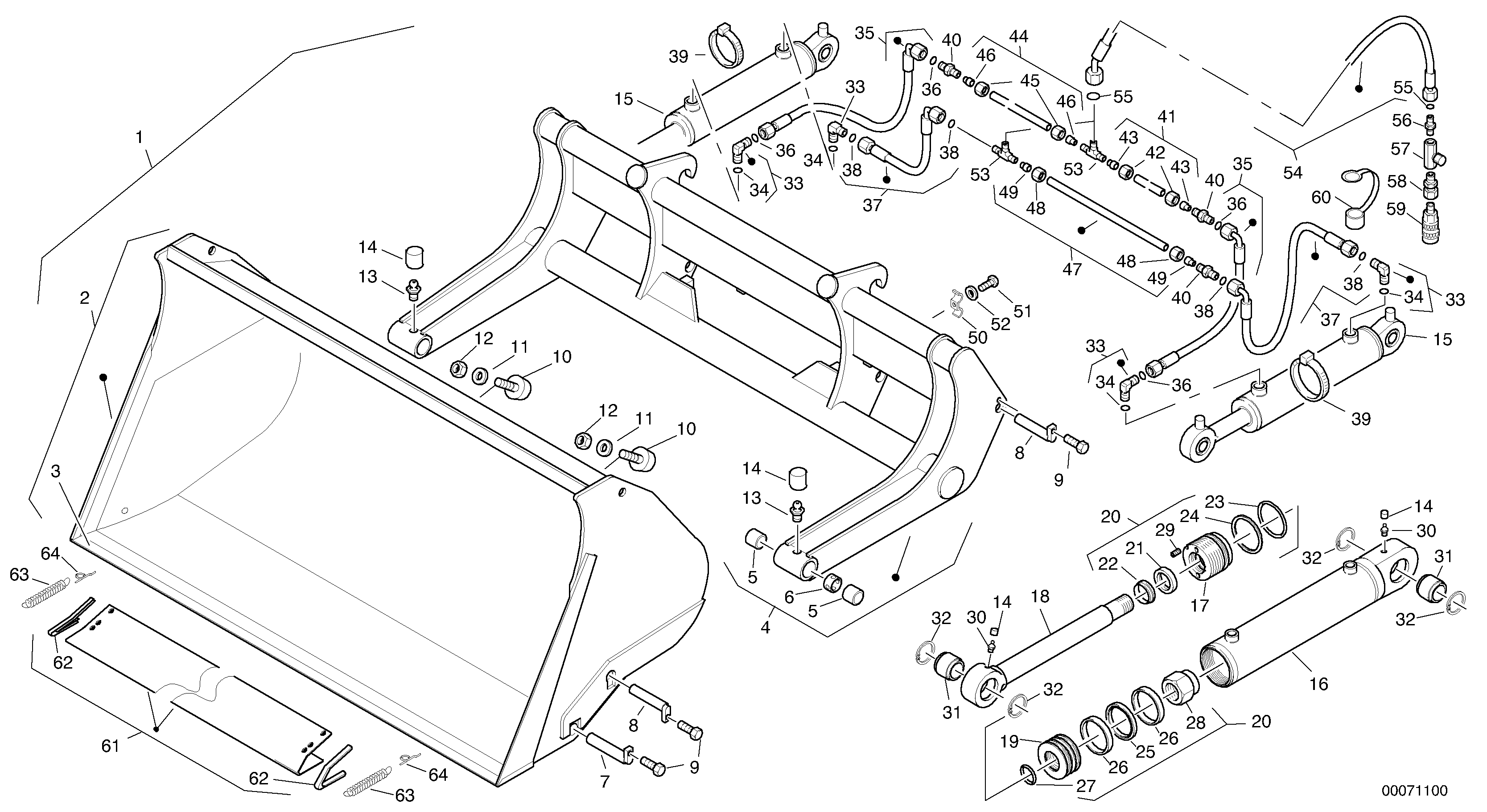 Схема запчастей Volvo L35B - 60504 Tipping bucket L35B TYPE 186, 187, 188, 189 SER NO - 2999