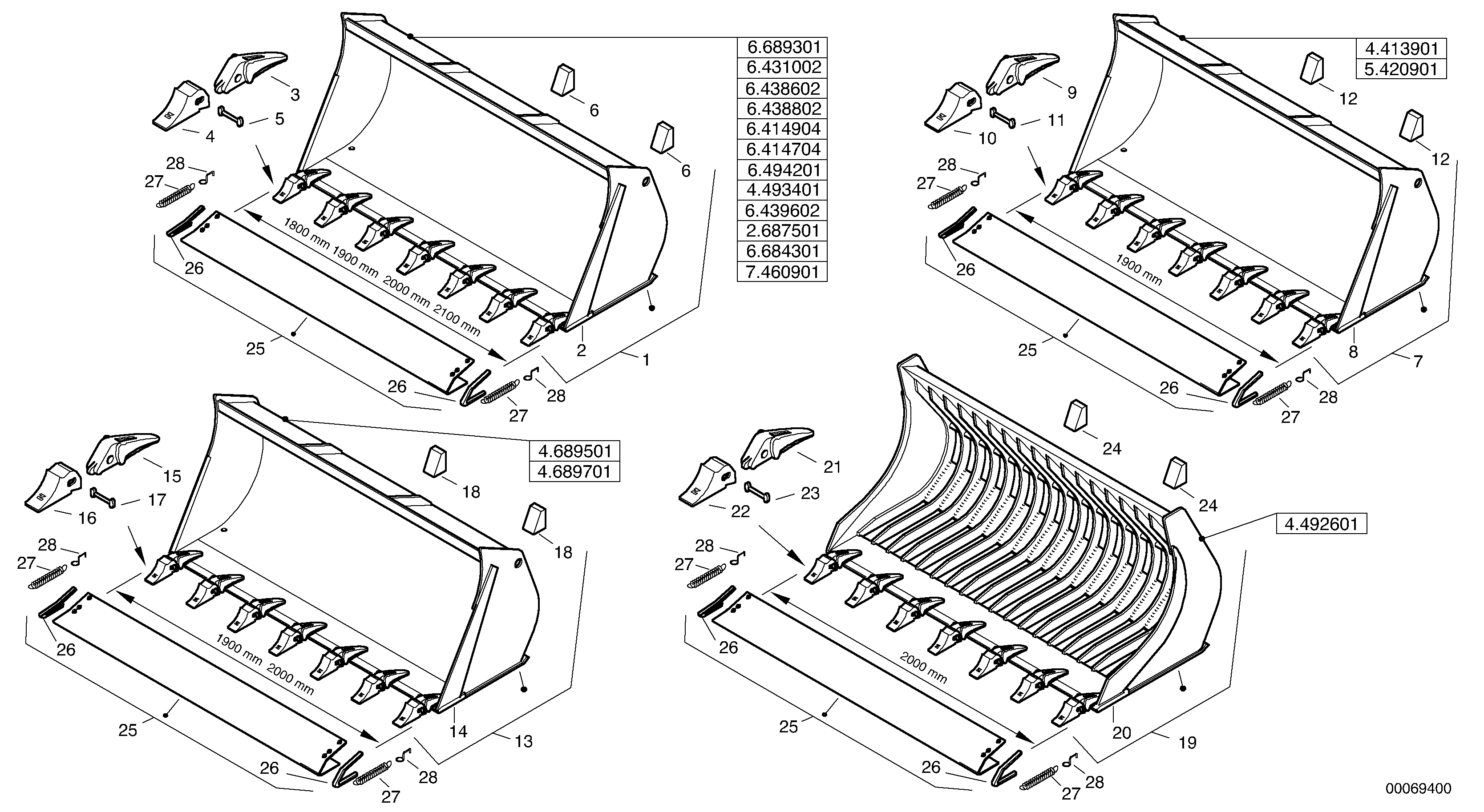 Схема запчастей Volvo L35B - 15950 Bucket with teeth - Z-Cinematic L35B TYPE 186, 187, 188, 189 SER NO - 2999
