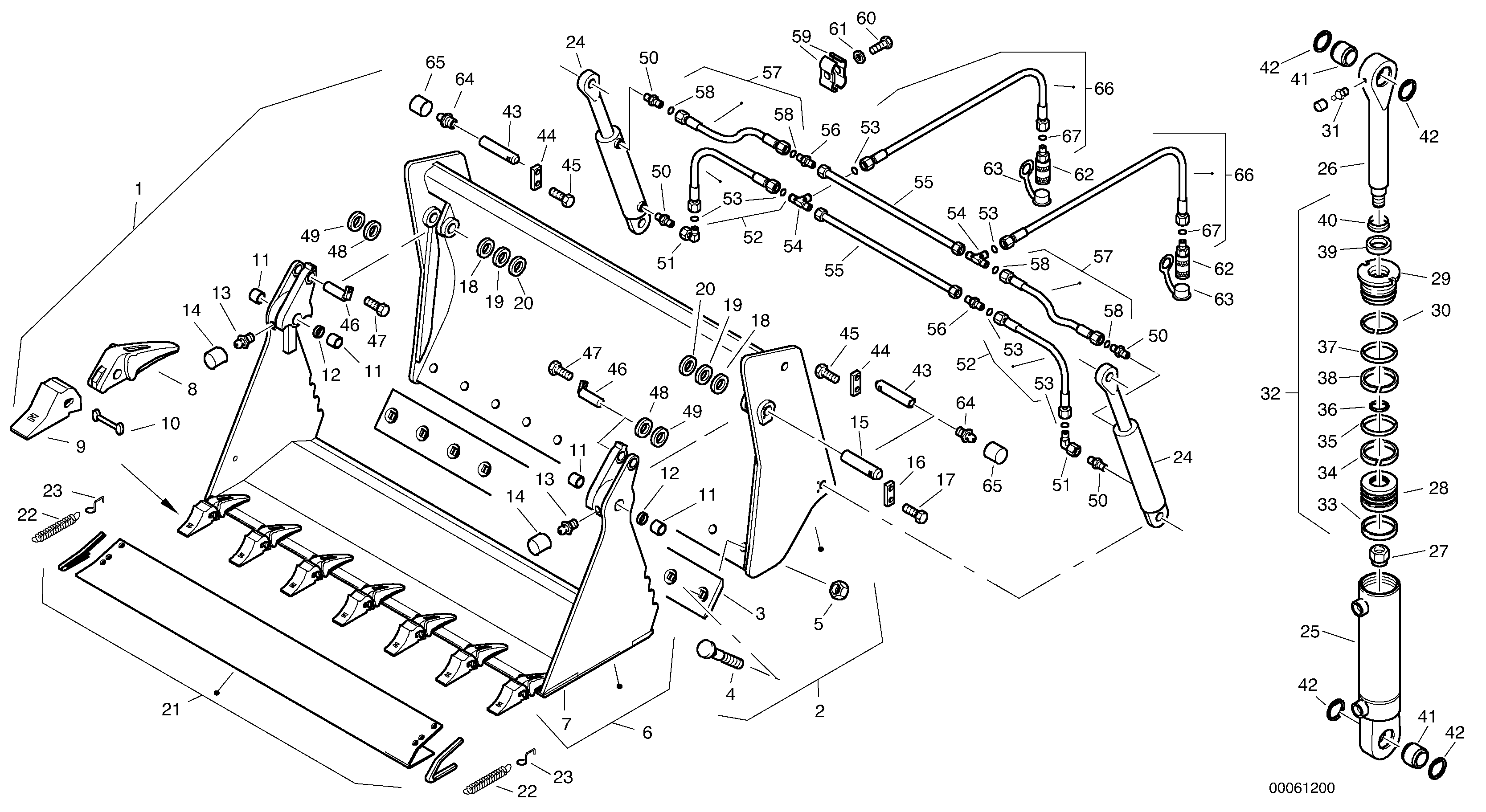 Схема запчастей Volvo L35B - 16269 Combined bucket L35B TYPE 186, 187, 188, 189 SER NO - 2999