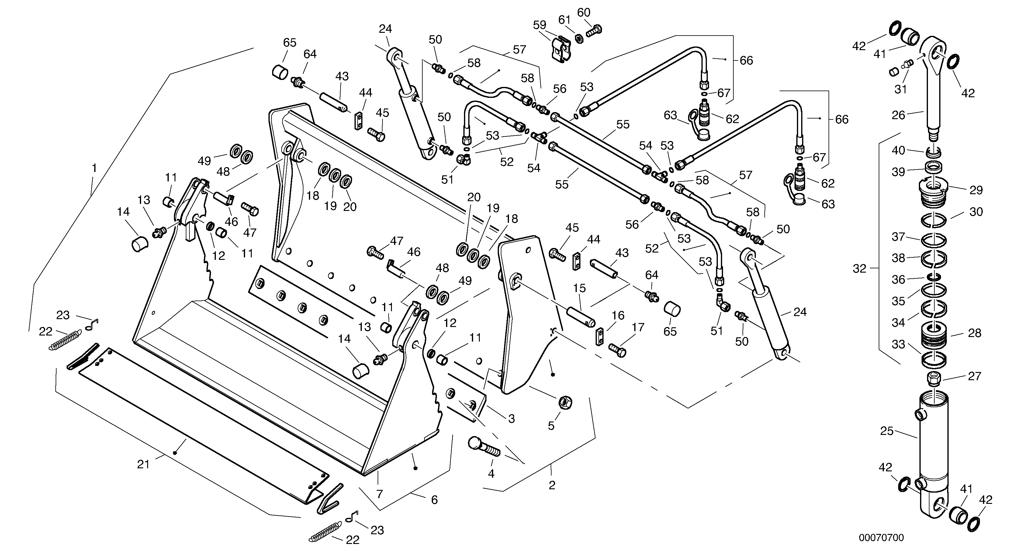 Схема запчастей Volvo L35B - 16274 Combined bucket, 1.0 m? - 2000 mm broad without teeth L35B TYPE 186, 187, 188, 189 SER NO - 2999