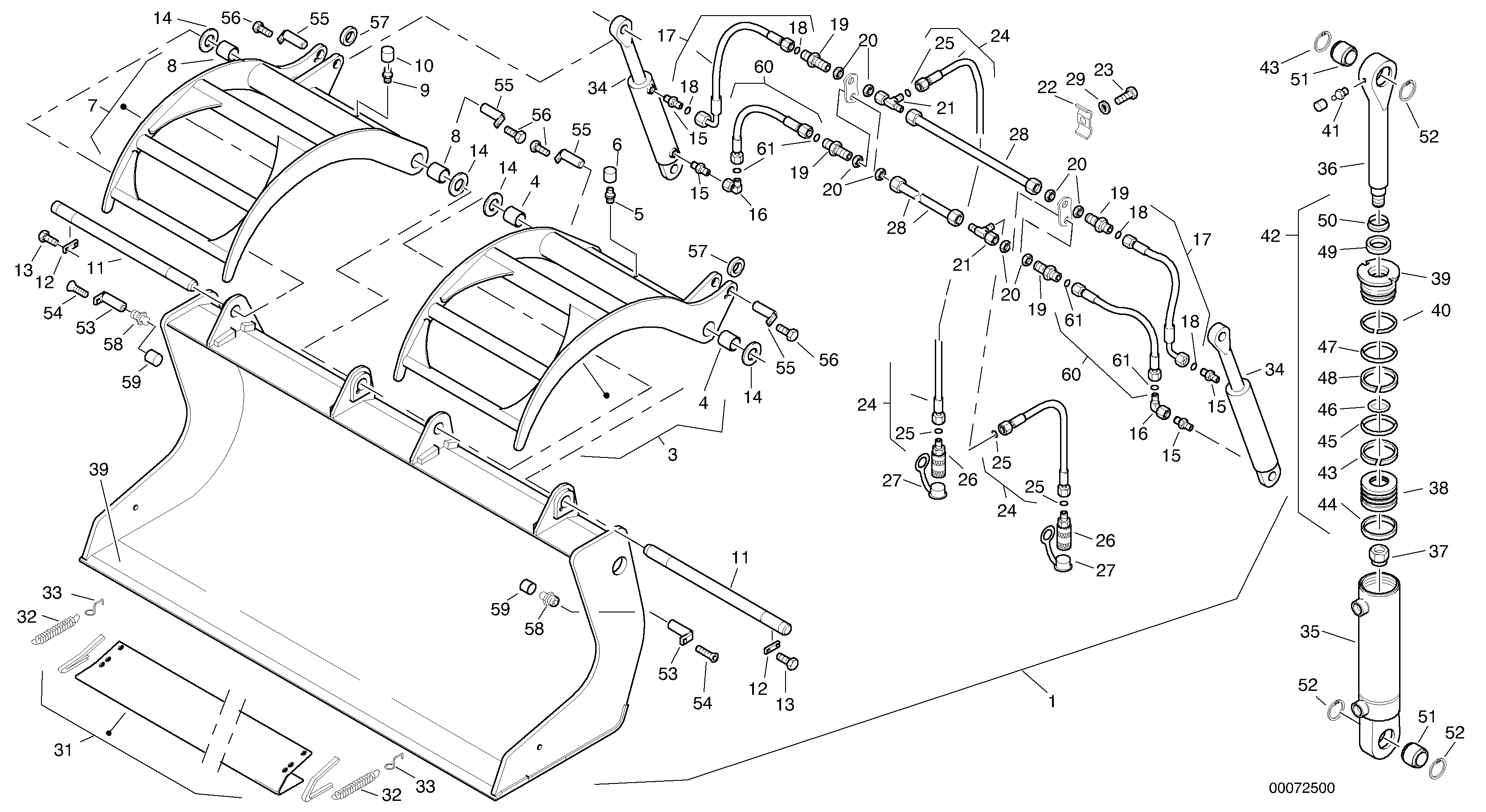 Схема запчастей Volvo L35B - 16282 Scrap bucket, 1.0 m? - 2000 mm broad L35B TYPE 186, 187, 188, 189 SER NO - 2999