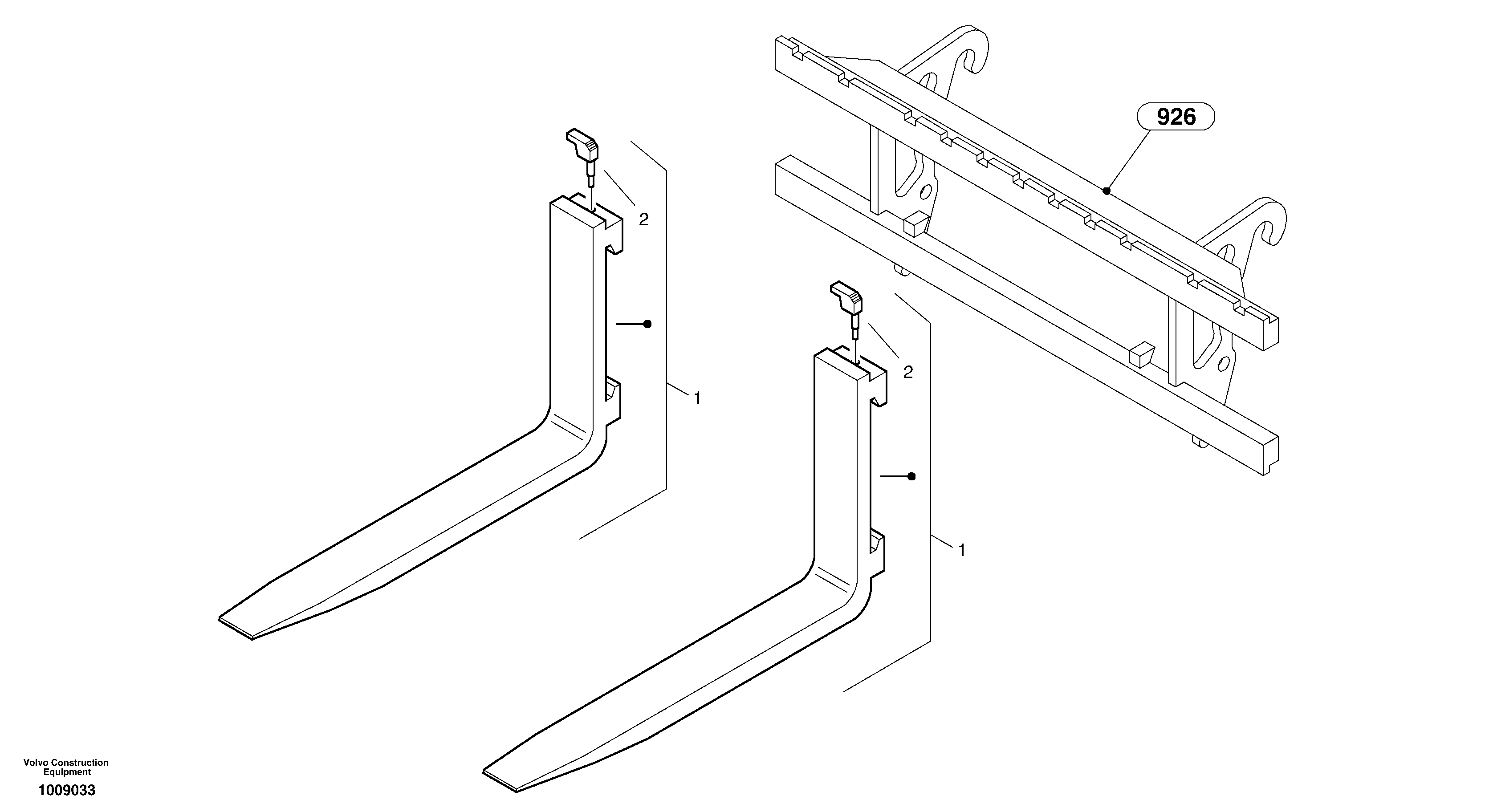 Схема запчастей Volvo L35B - 2410 Fork tines L35B S/N186/187/188/1893000 - 6000