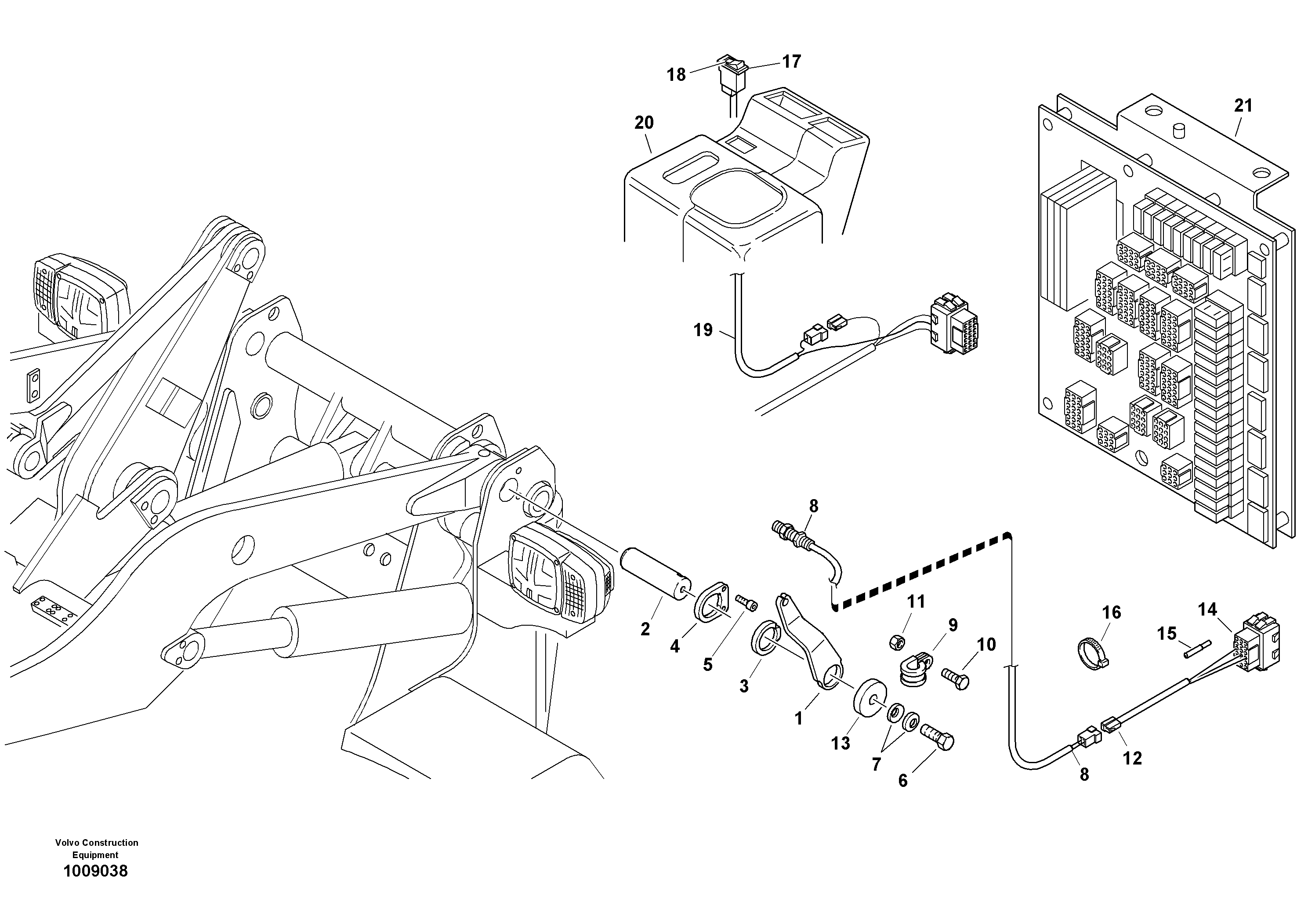 Схема запчастей Volvo L35B - 1761 Lift end disconnection L35B S/N186/187/188/1893000 - 6000