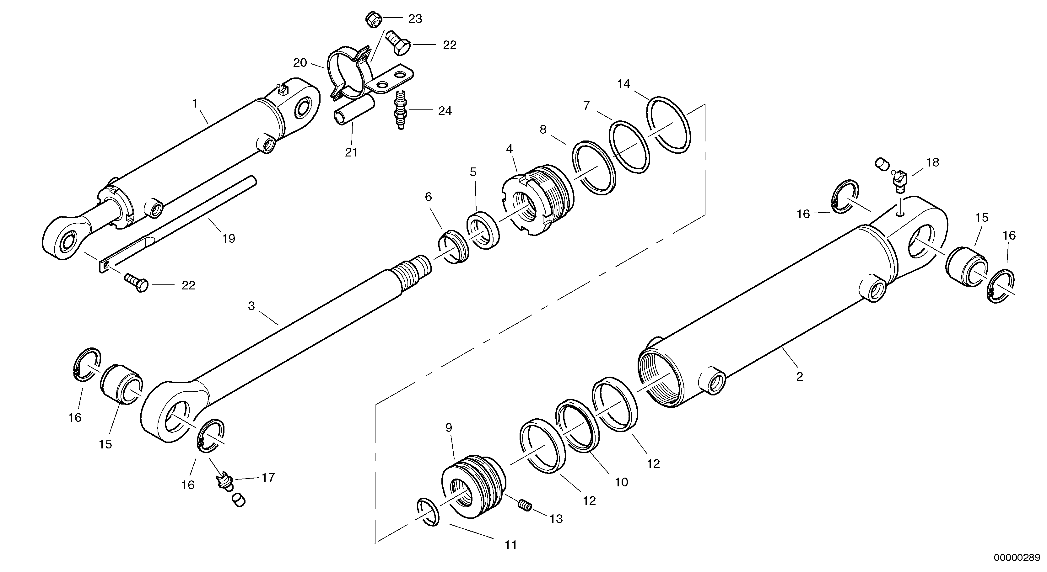 Схема запчастей Volvo L35B - 28229 Цилиндр подъема (наклона) кузова L35B TYPE 186, 187, 188, 189 SER NO - 2999