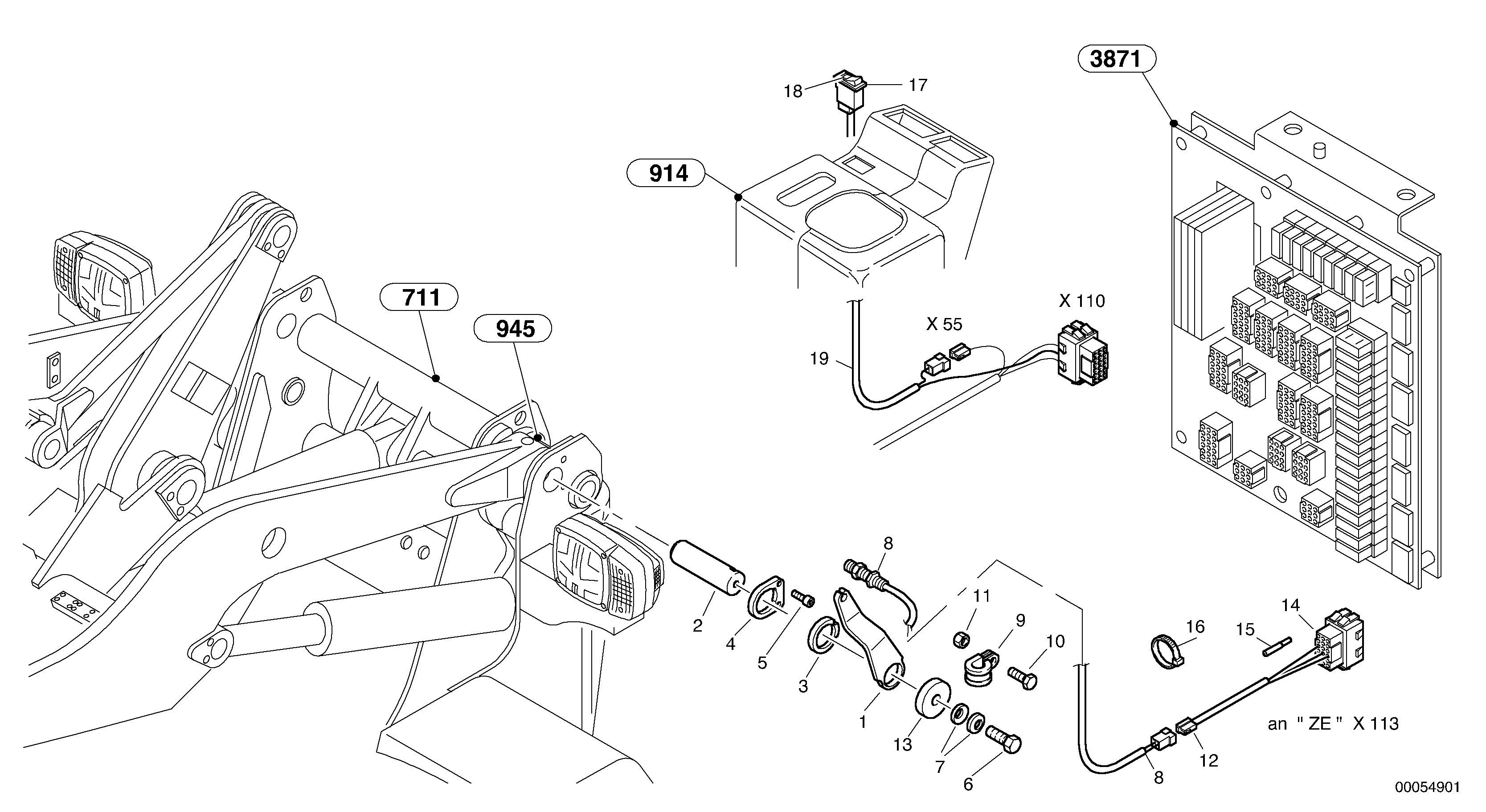 Схема запчастей Volvo L35B - 23919 Lift end disconnection L35B TYPE 186, 187, 188, 189 SER NO - 2999