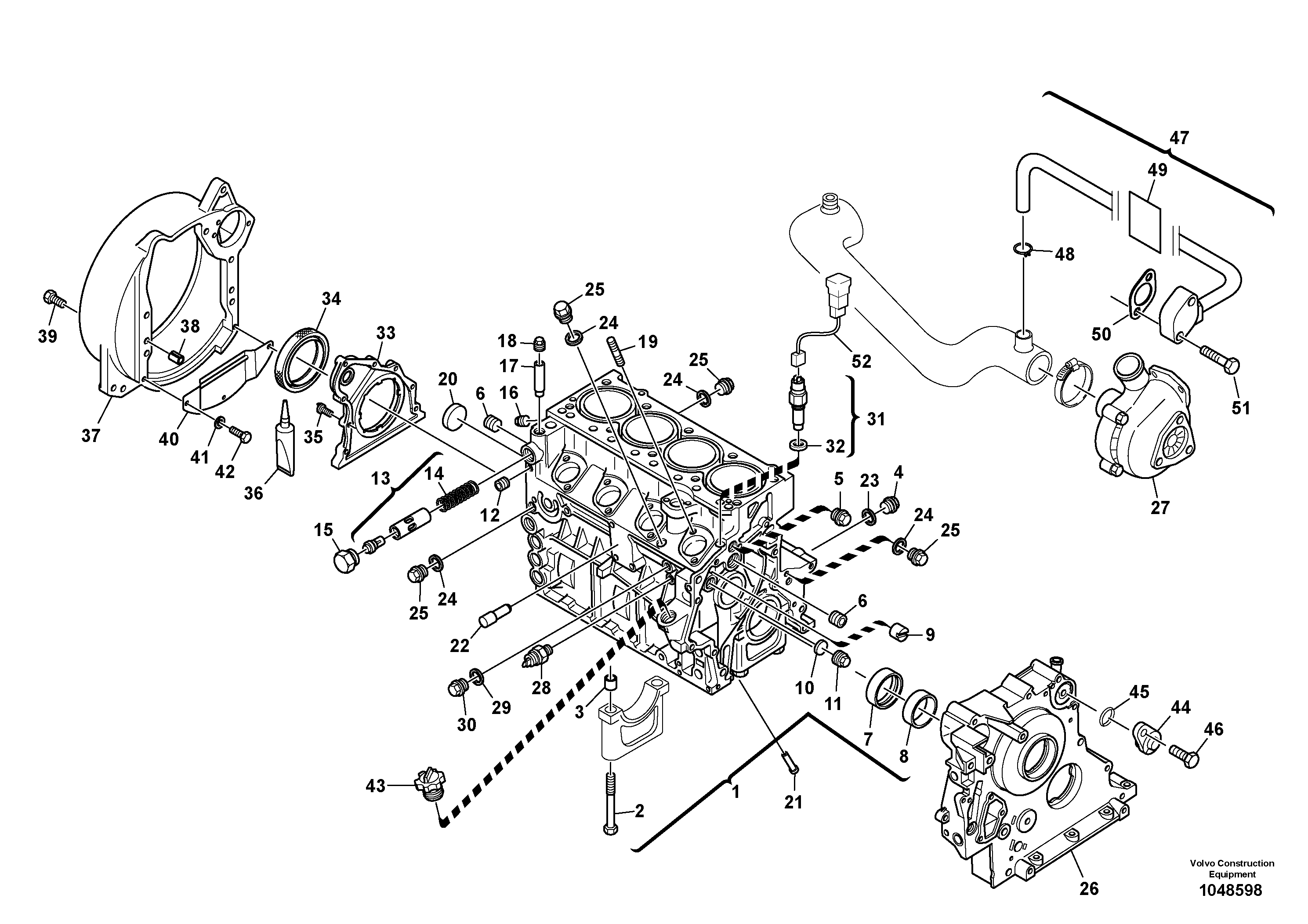 Схема запчастей Volvo L35B - 99560 Engine casing, Ventilation L35B S/N186/187/188/1893000 - 6000