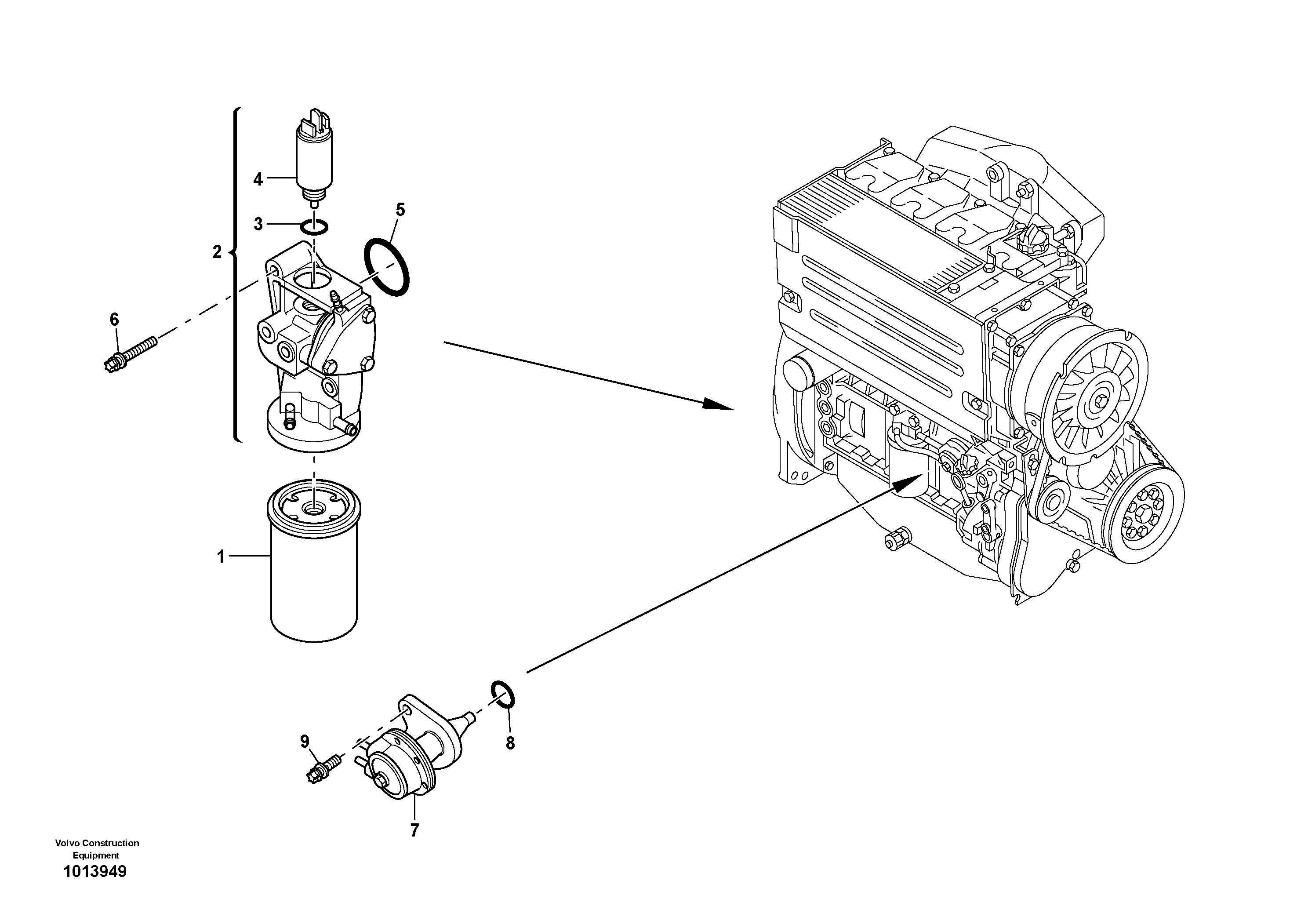Схема запчастей Volvo L35B - 46183 Fuel filter - Feed pump L35B S/N186/187/188/1893000 - 6000