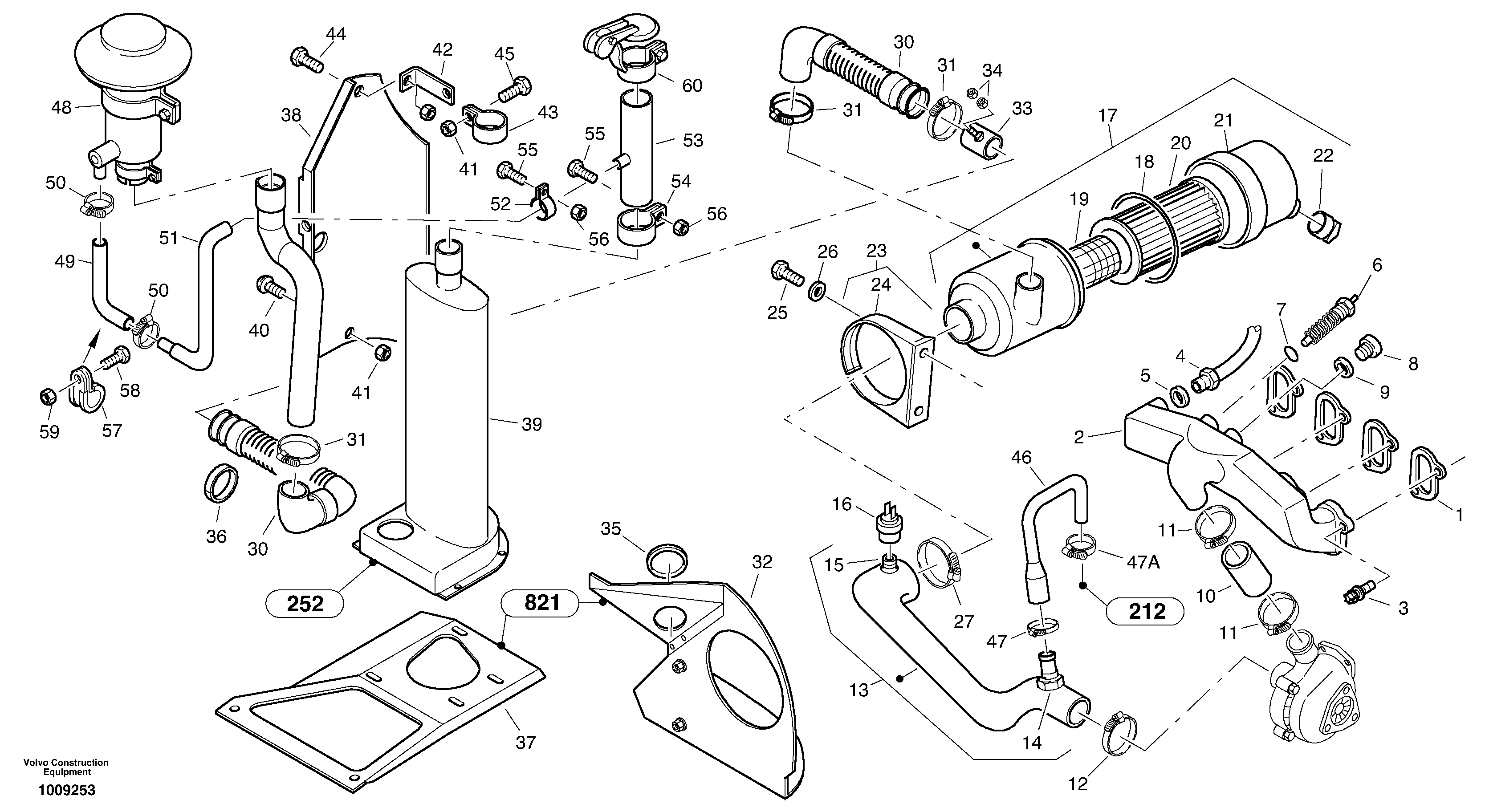 Схема запчастей Volvo L35B - 83223 Pre-filter with ejector L35B S/N186/187/188/1893000 - 6000