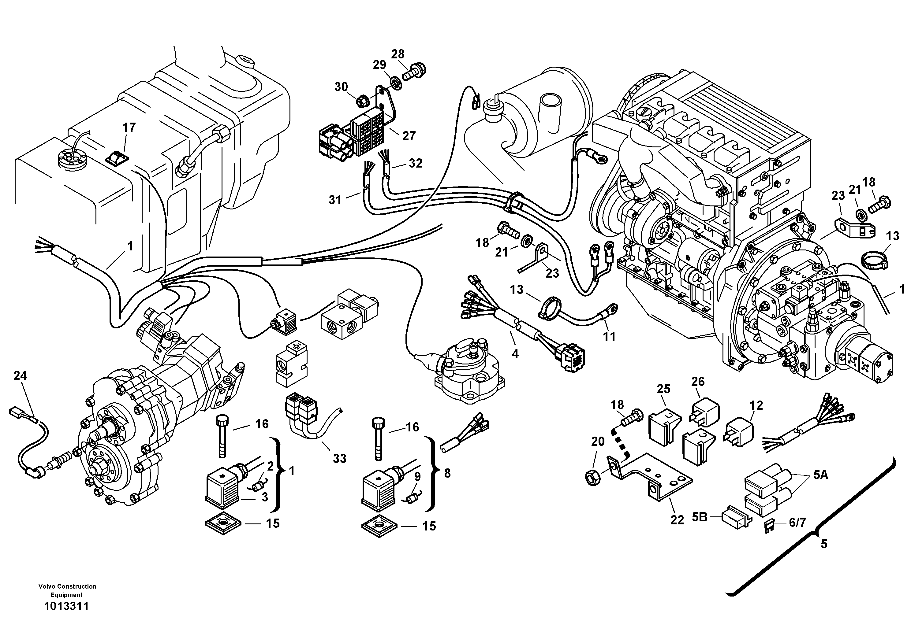 Схема запчастей Volvo L35B - 101825 Electric installation L35B S/N186/187/188/1893000 - 6000