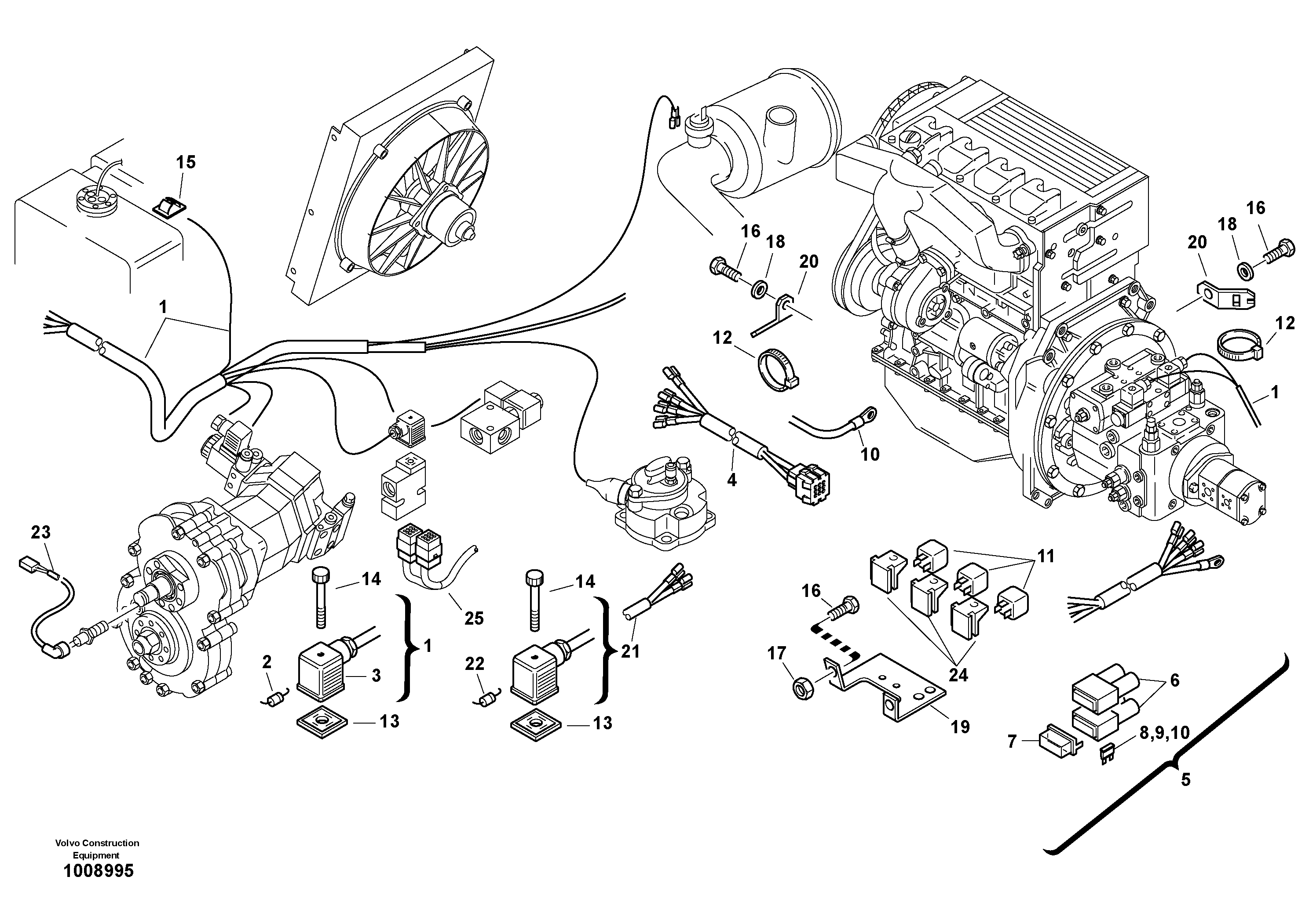Схема запчастей Volvo L35B - 30800 Electric installation L35B S/N186/187/188/1893000 - 6000