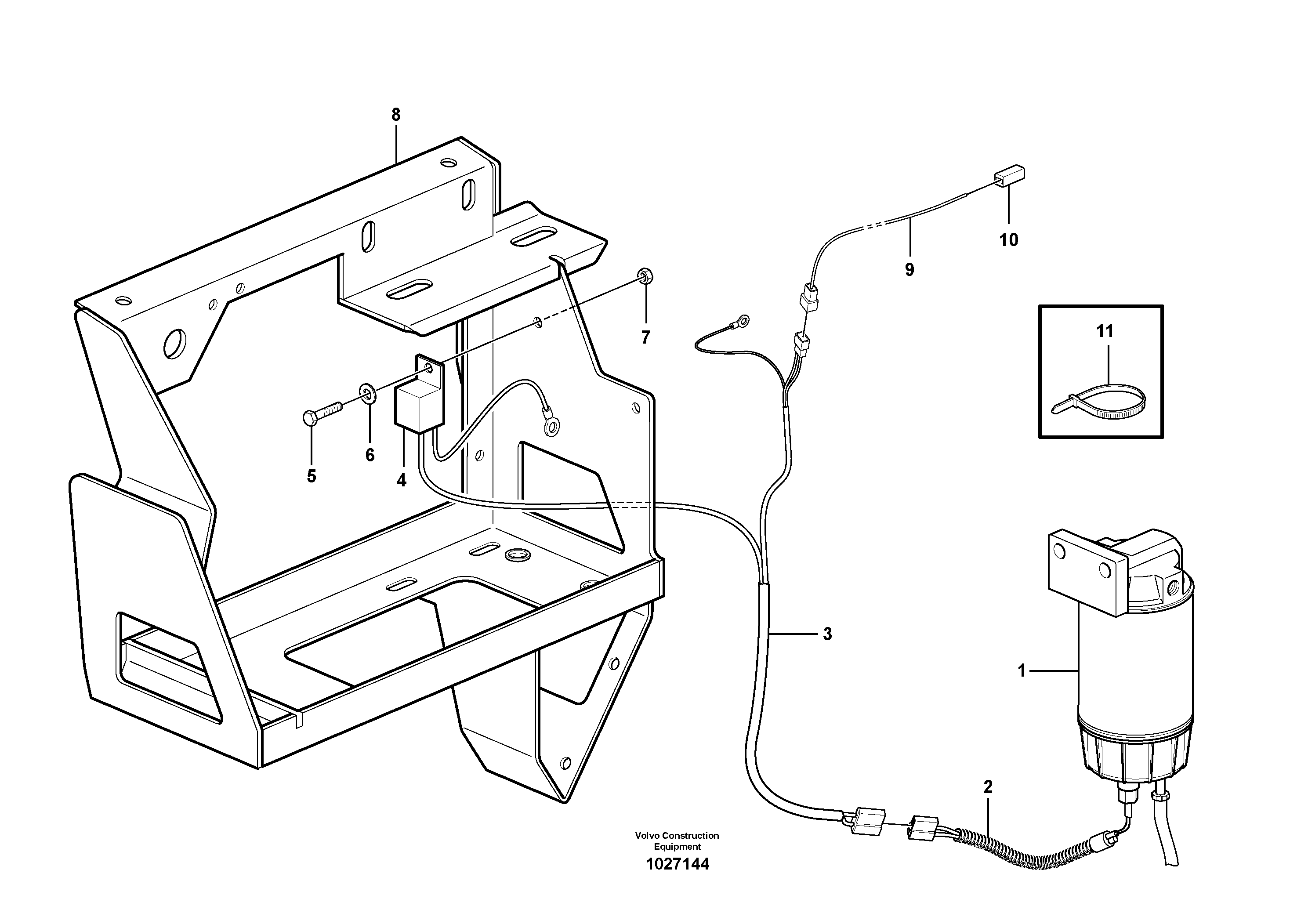 Схема запчастей Volvo L35B - 95308 Cable harness to fuel heater L35B S/N186/187/188/1893000 - 6000