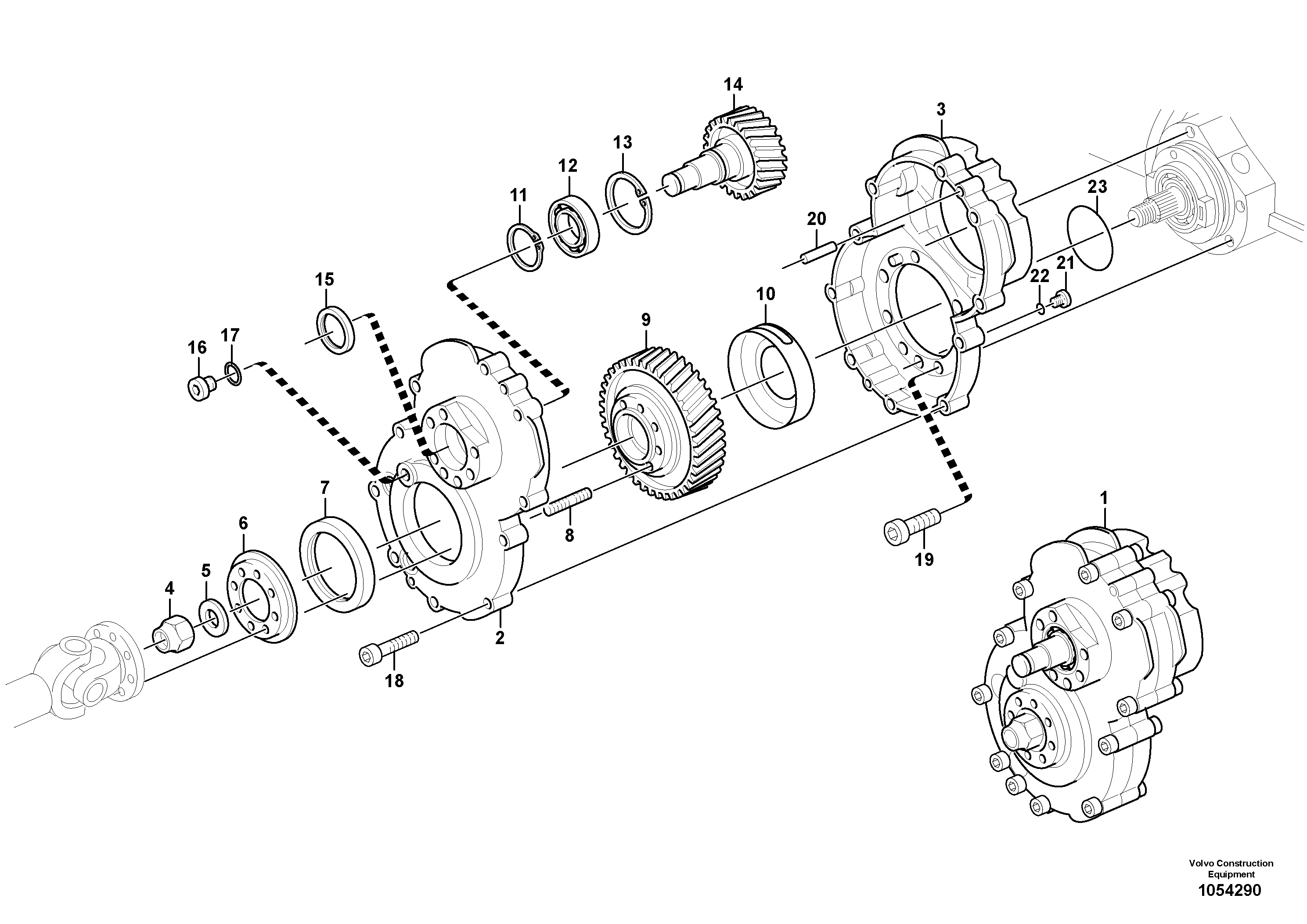 Схема запчастей Volvo L35B - 63908 Gearbox assy L35B S/N186/187/188/1893000 - 6000