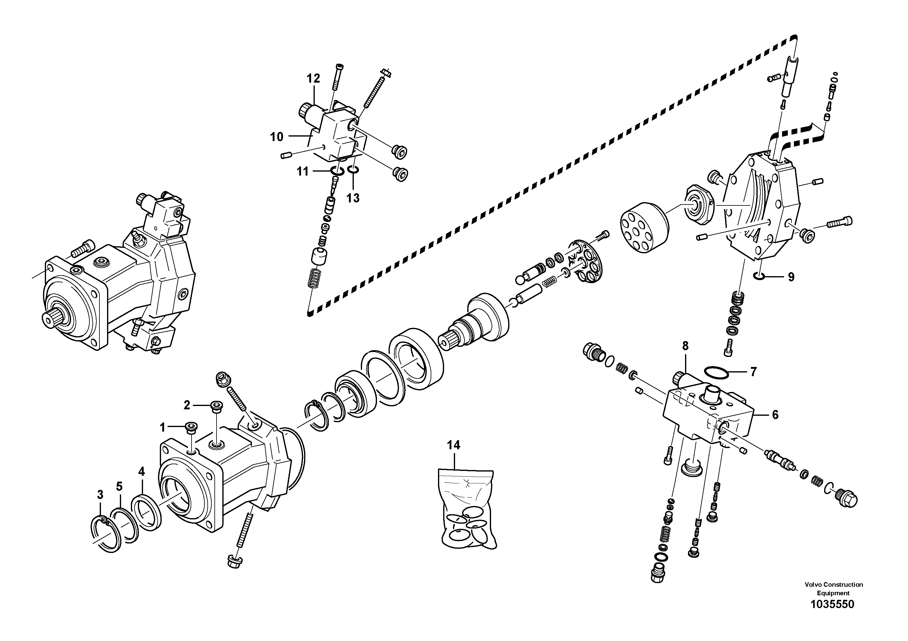 Схема запчастей Volvo L35B - 80315 Variable displacement motor L35B S/N186/187/188/1893000 - 6000