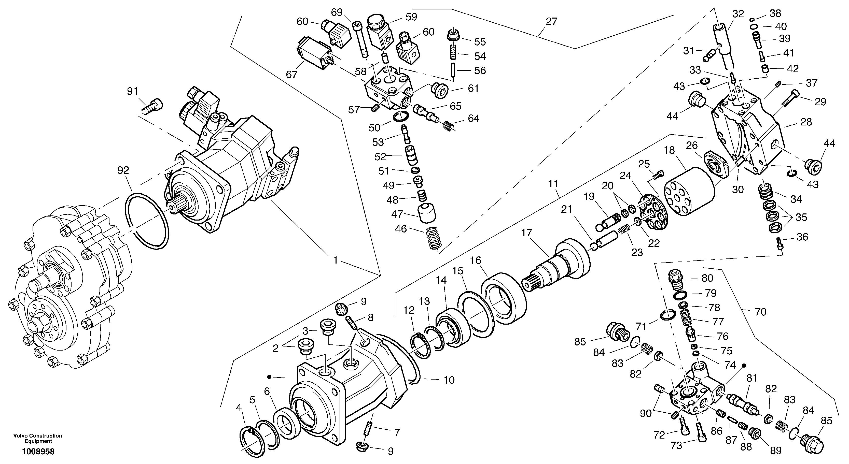 Схема запчастей Volvo L35B - 98581 Variable displacement motor L35B S/N186/187/188/1893000 - 6000