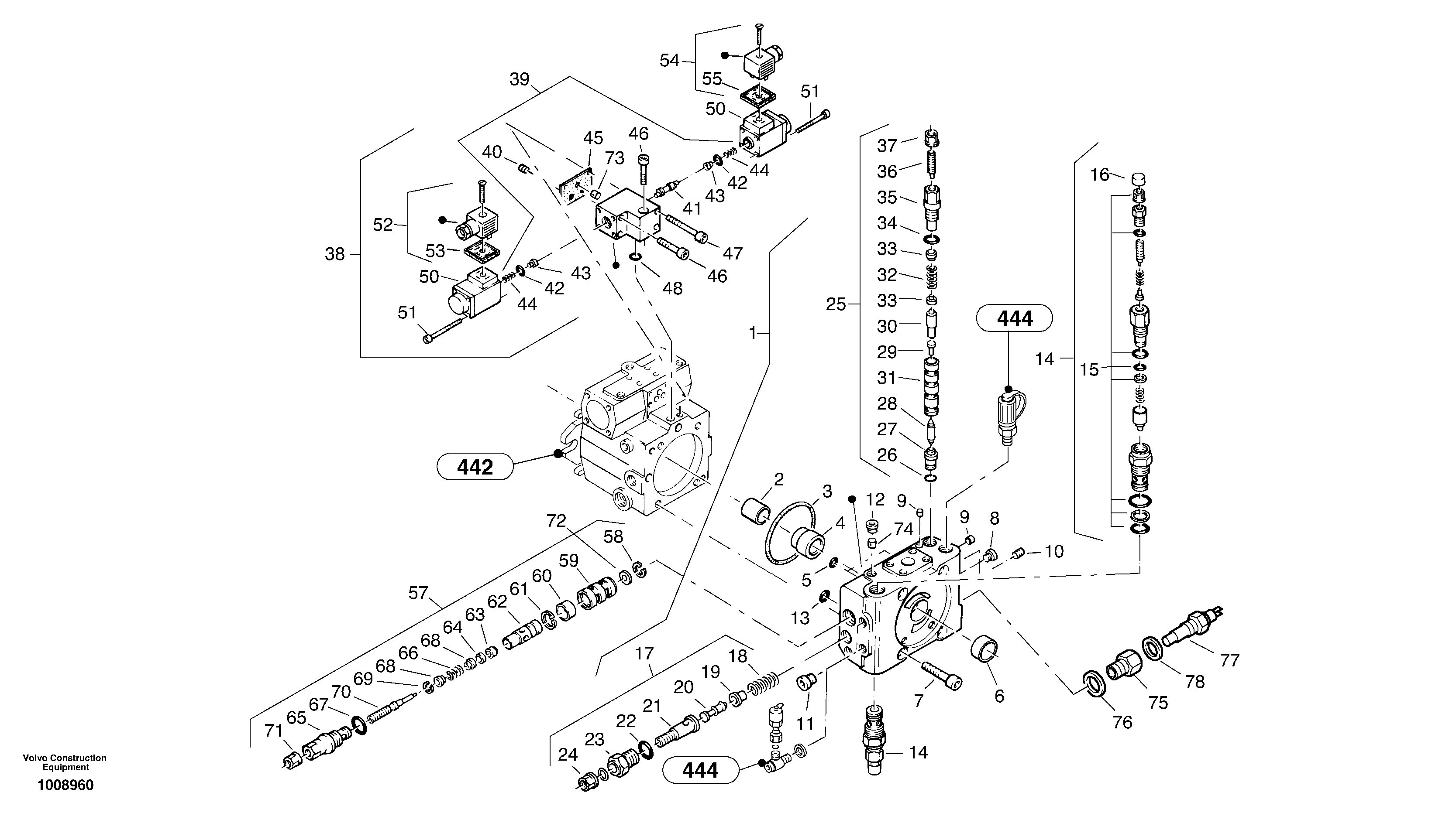 Схема запчастей Volvo L35B - 97305 Valves - Variable displacement pump L35B S/N186/187/188/1893000 - 6000
