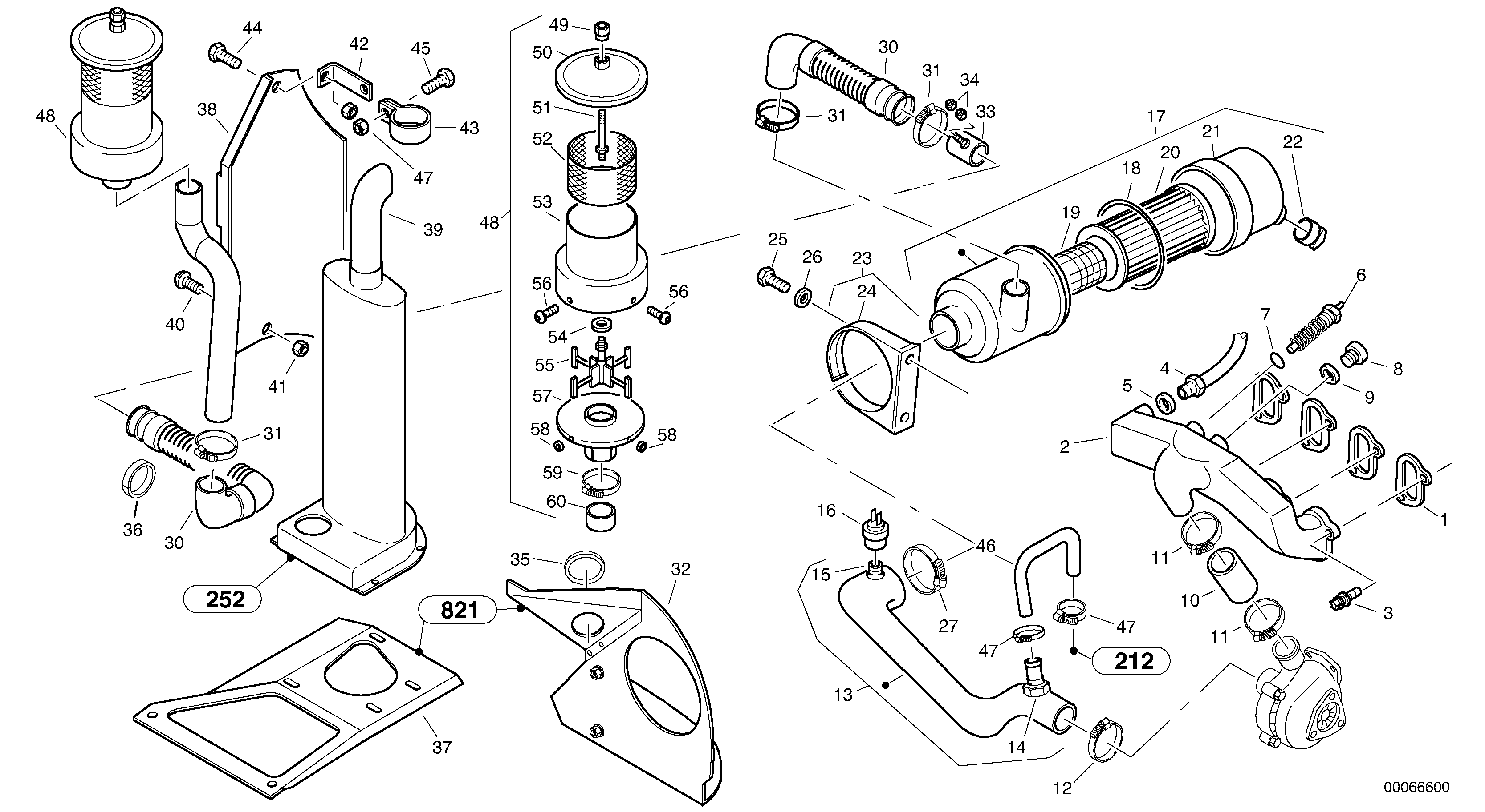 Схема запчастей Volvo L35B - 83593 Pre-filter - Turbo II L35B TYPE 186, 187, 188, 189 SER NO - 2999