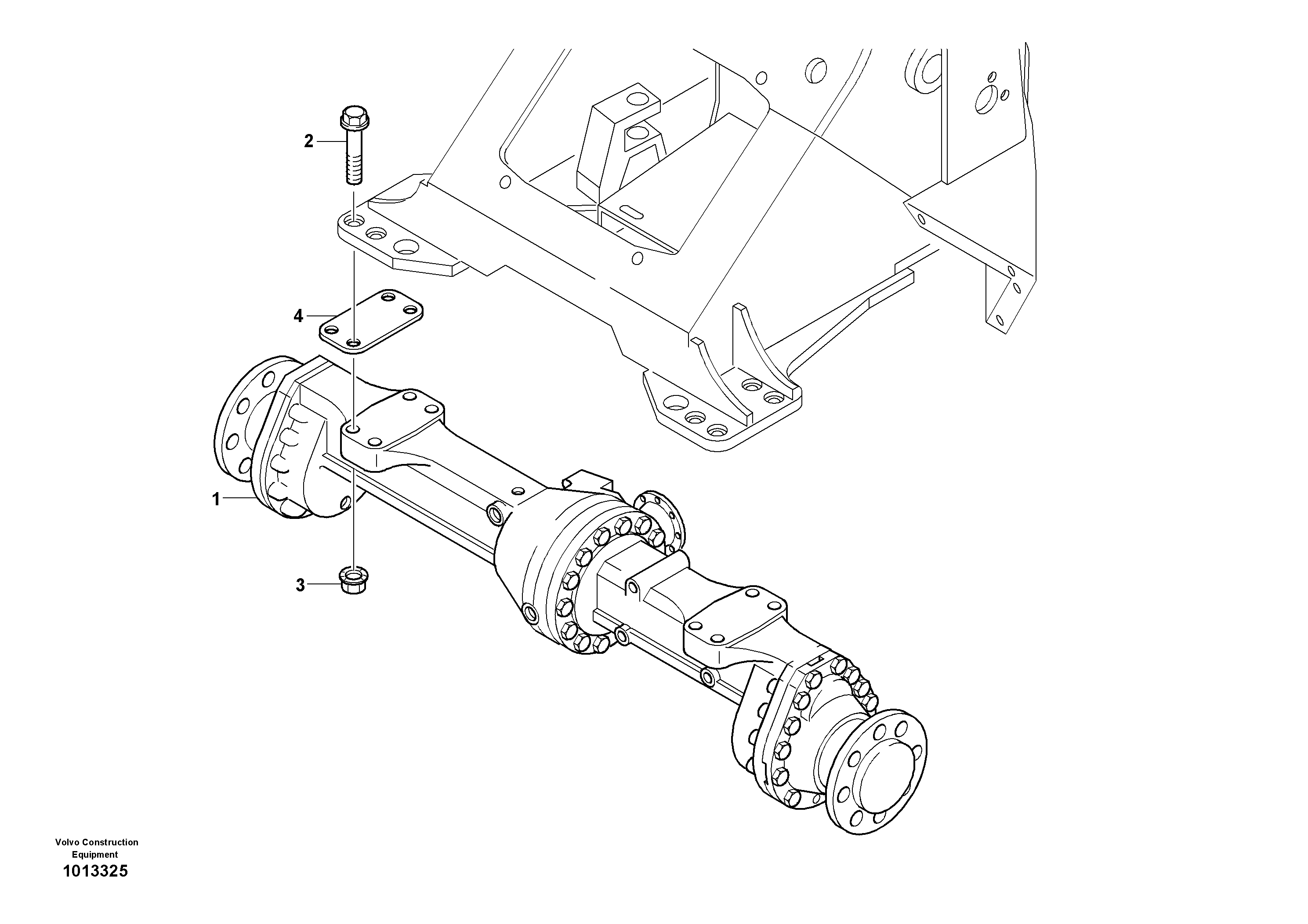 Схема запчастей Volvo L35B - 28833 Мост передний в сборе L35B S/N186/187/188/1893000 - 6000