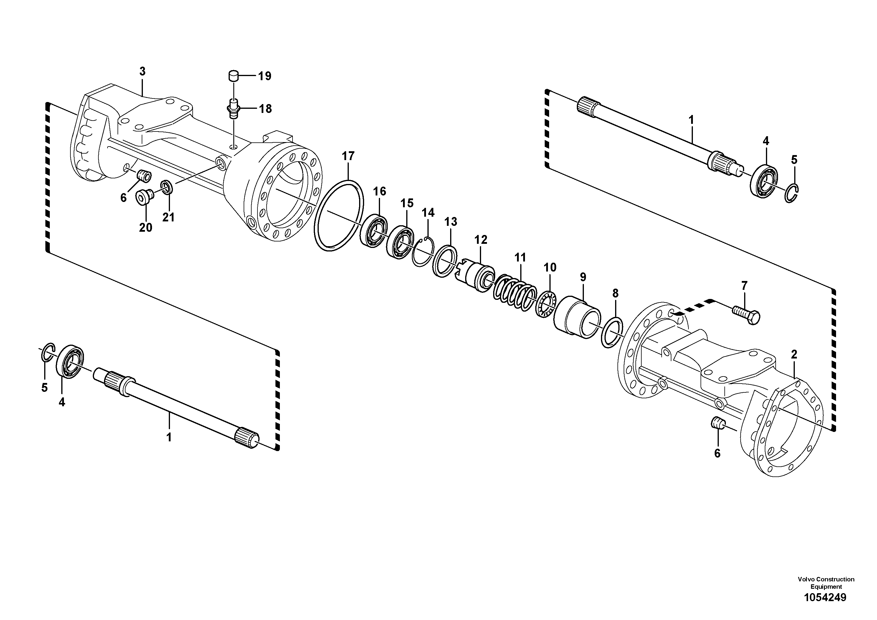 Схема запчастей Volvo L35B - 48466 Housing - front axle L35B S/N186/187/188/1893000 - 6000