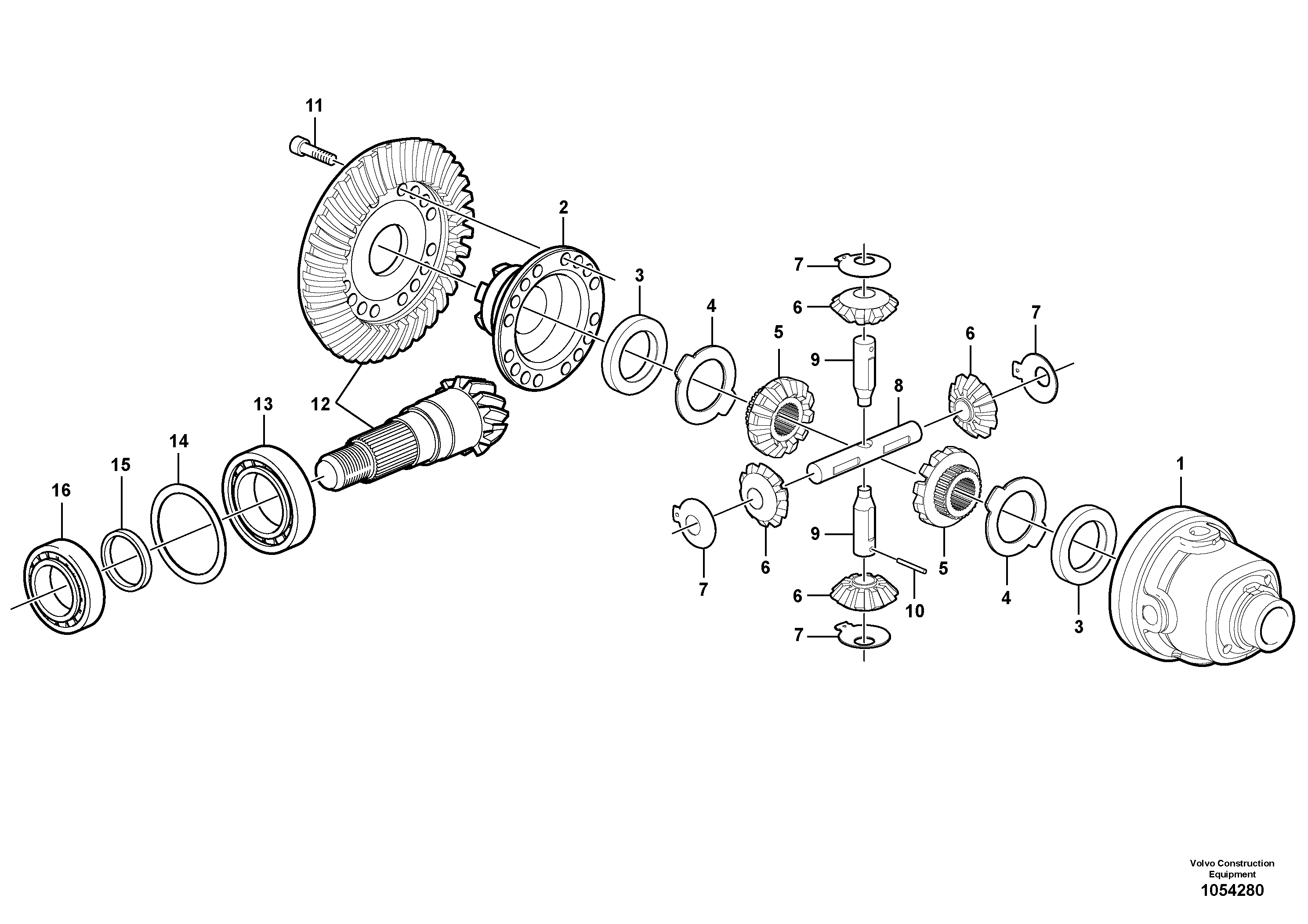 Схема запчастей Volvo L35B - 82921 Differential carrier - assy rear axle L35B S/N186/187/188/1893000 - 6000