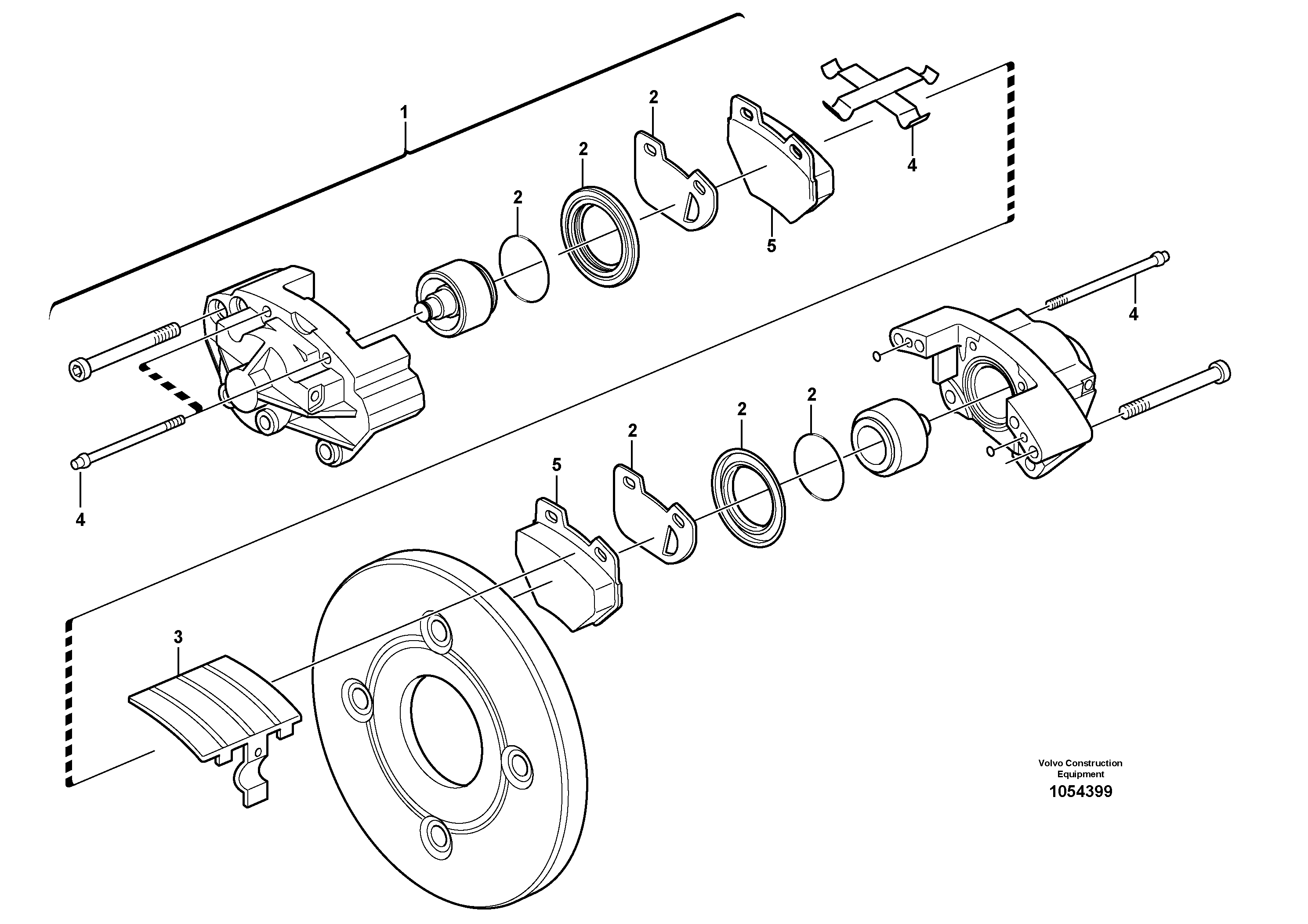 Схема запчастей Volvo L35B - 93350 Front wheel brake L35B S/N186/187/188/1893000 - 6000