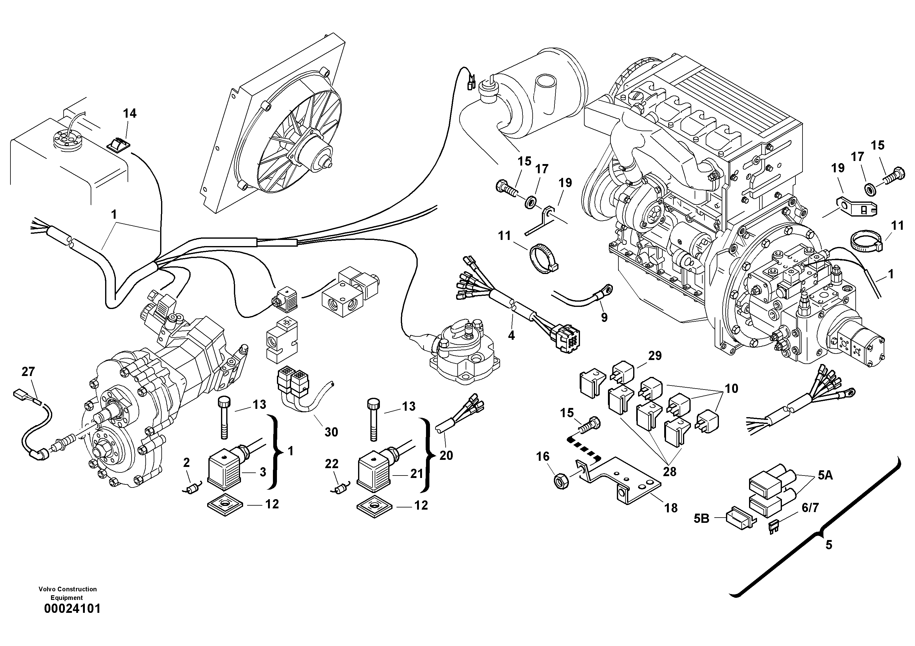 Схема запчастей Volvo L35B - 10482 Electric installation L35B TYPE 186, 187, 188, 189 SER NO - 2999