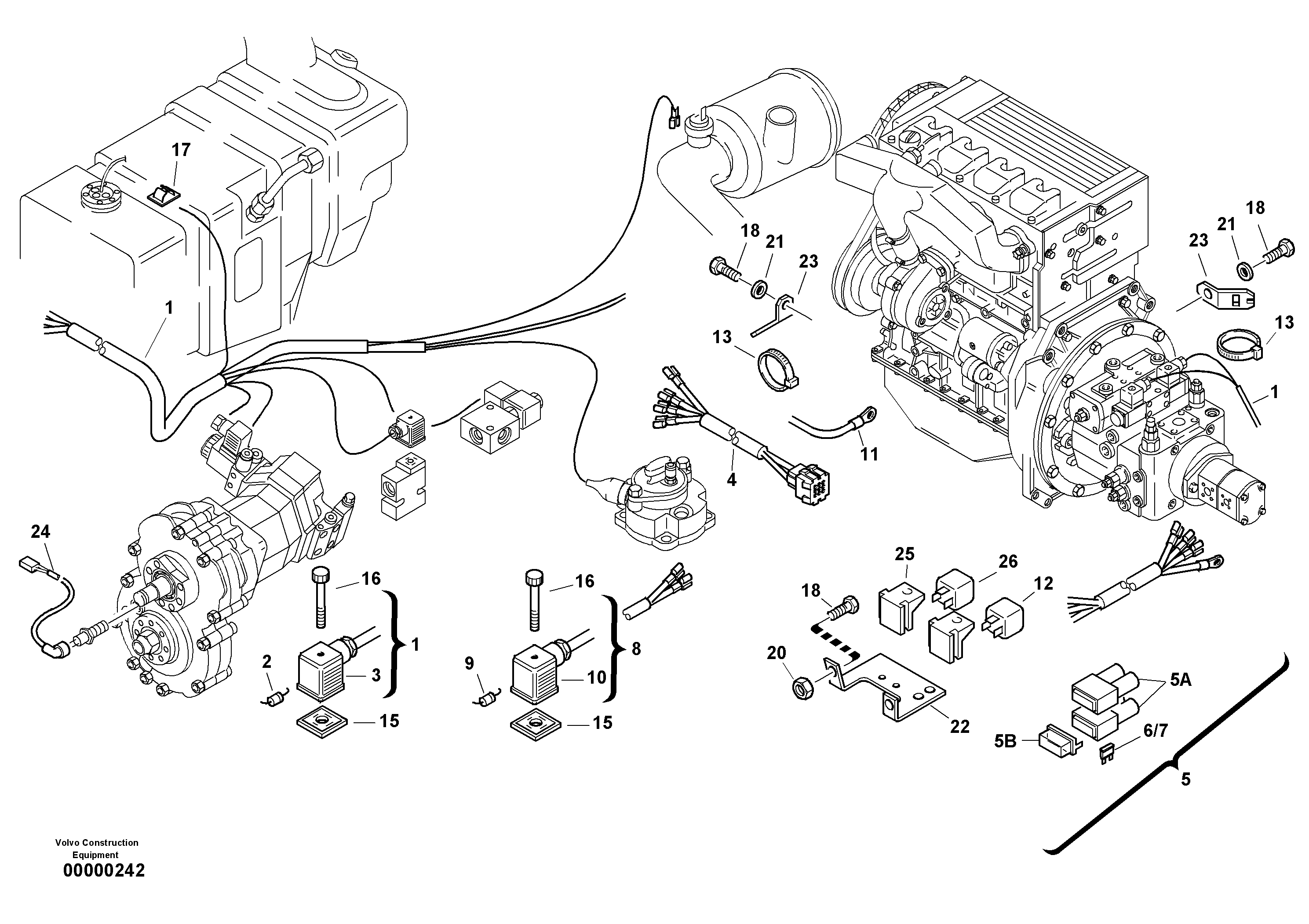 Схема запчастей Volvo L35B - 10483 Electric installation L35B TYPE 186, 187, 188, 189 SER NO - 2999