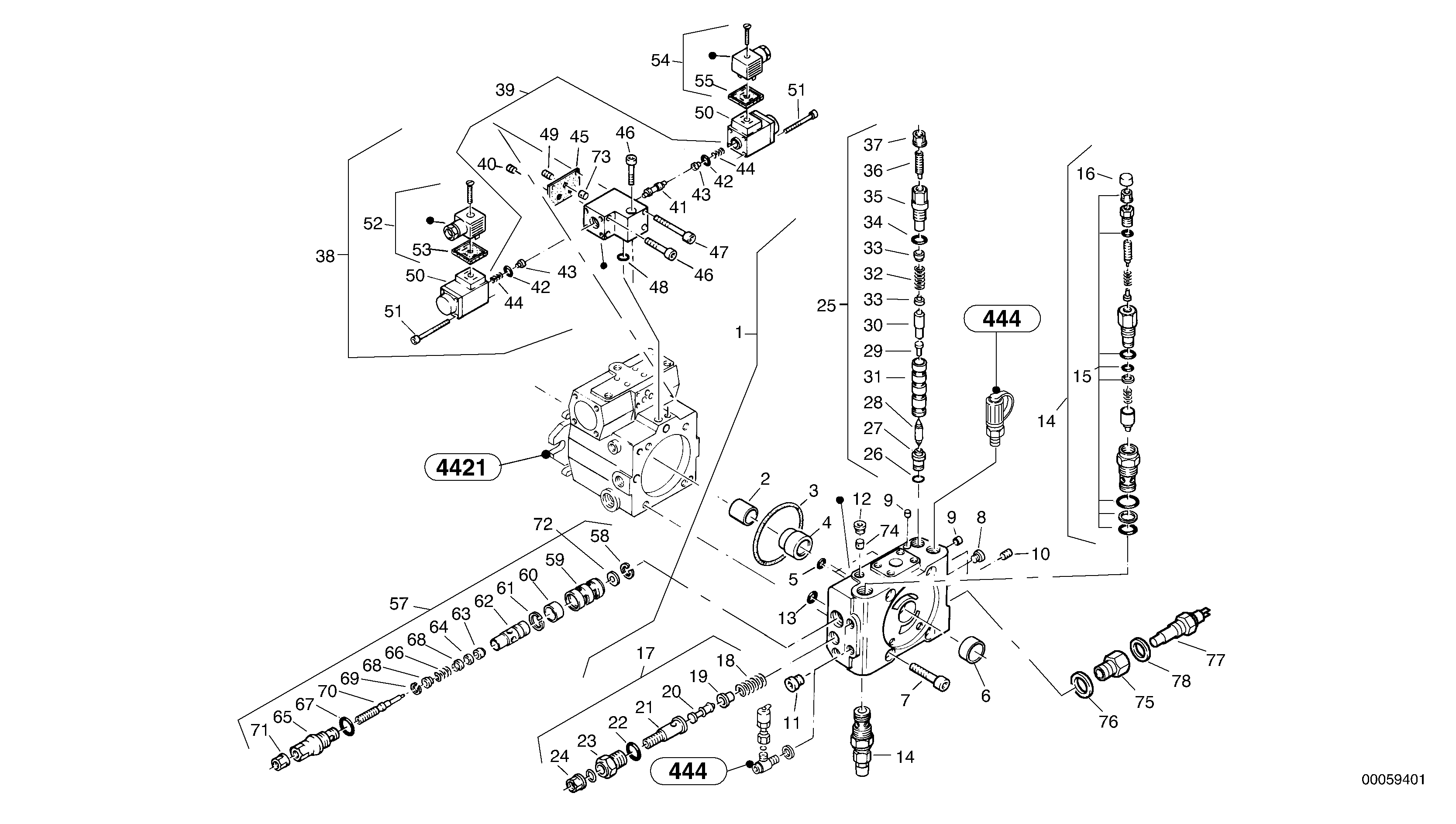 Схема запчастей Volvo L35B - 100142 Valves - Variable displacement pump L35B TYPE 186, 187, 188, 189 SER NO - 2999