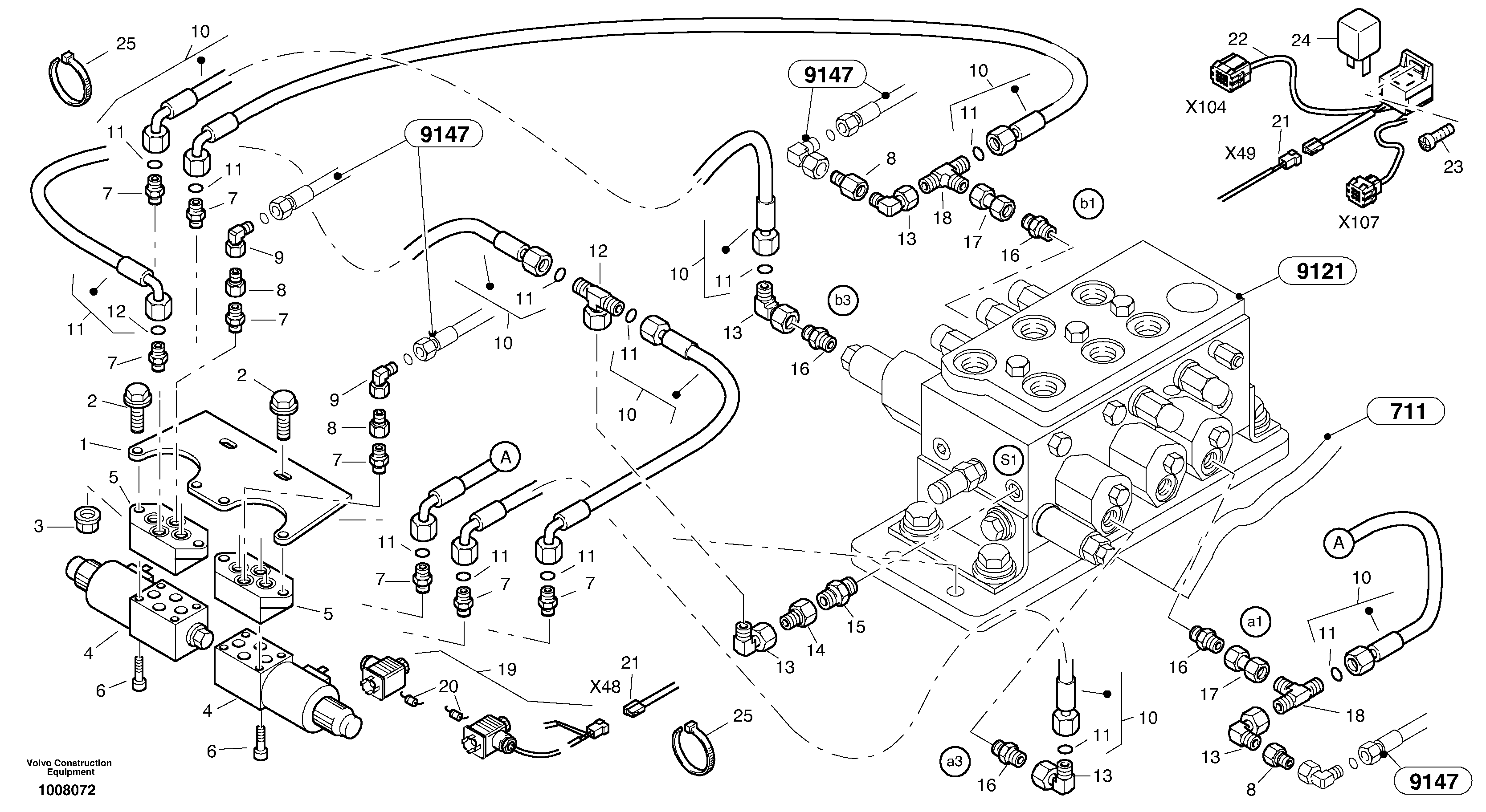 Схема запчастей Volvo L40B - 38201 Hydraulic function - Nr. 3 L40B TYPE 191, 192 SER NO - 1499
