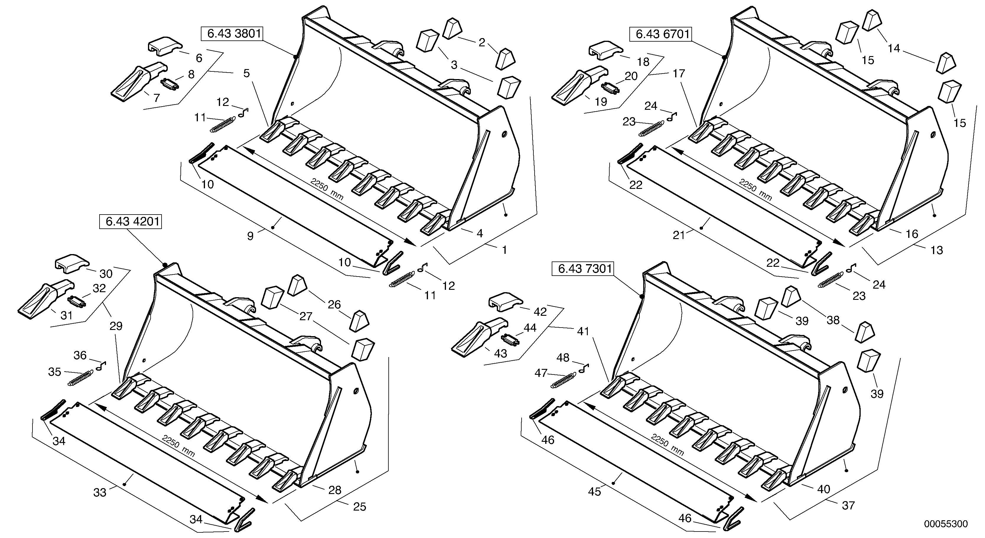 Схема запчастей Volvo L40B - 33511 Bucket with teeth - TPV L40B TYPE 191, 192 SER NO - 1499