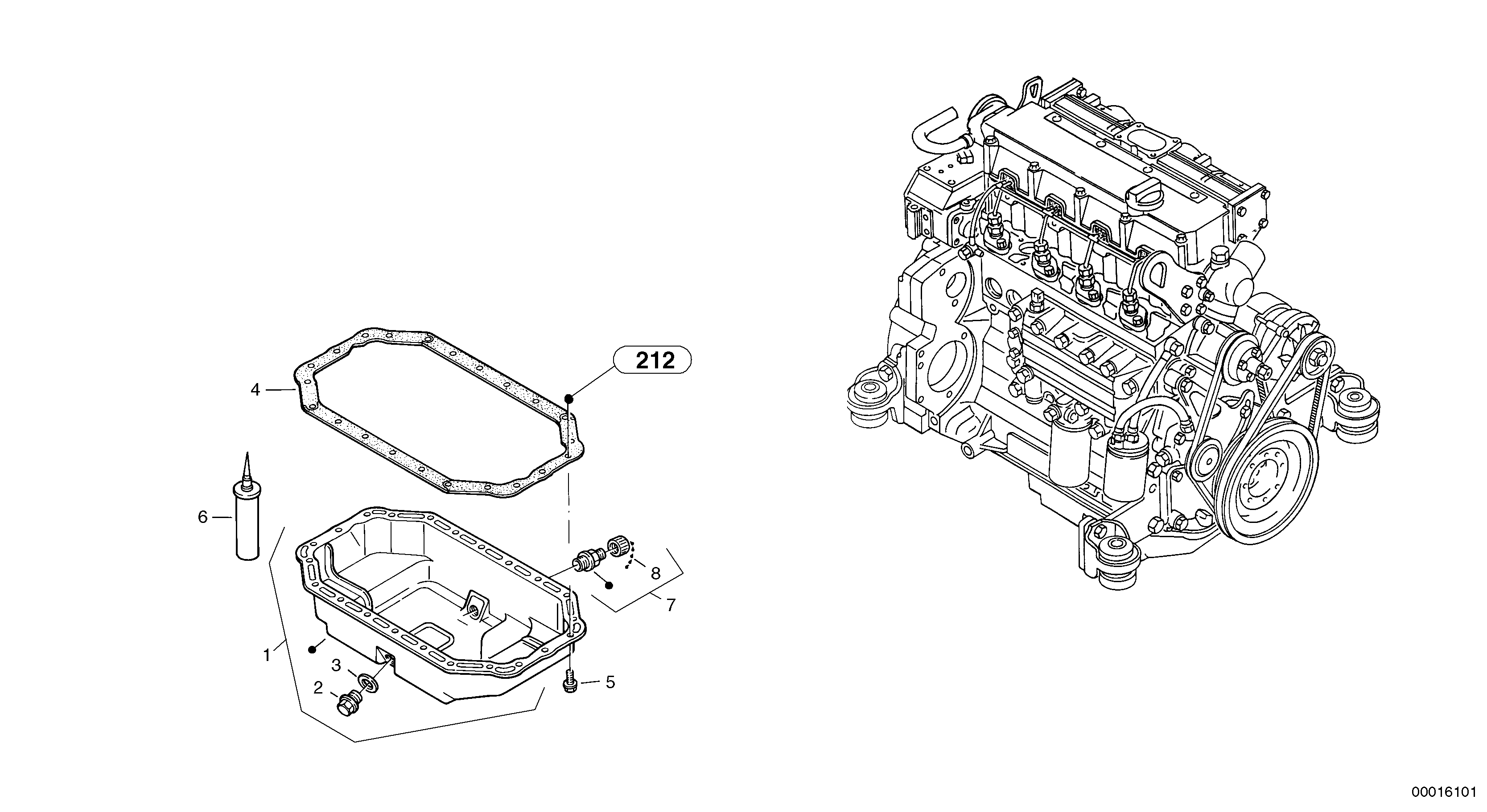 Схема запчастей Volvo L40B - 25116 Oil sump L40B TYPE 191, 192 SER NO - 1499