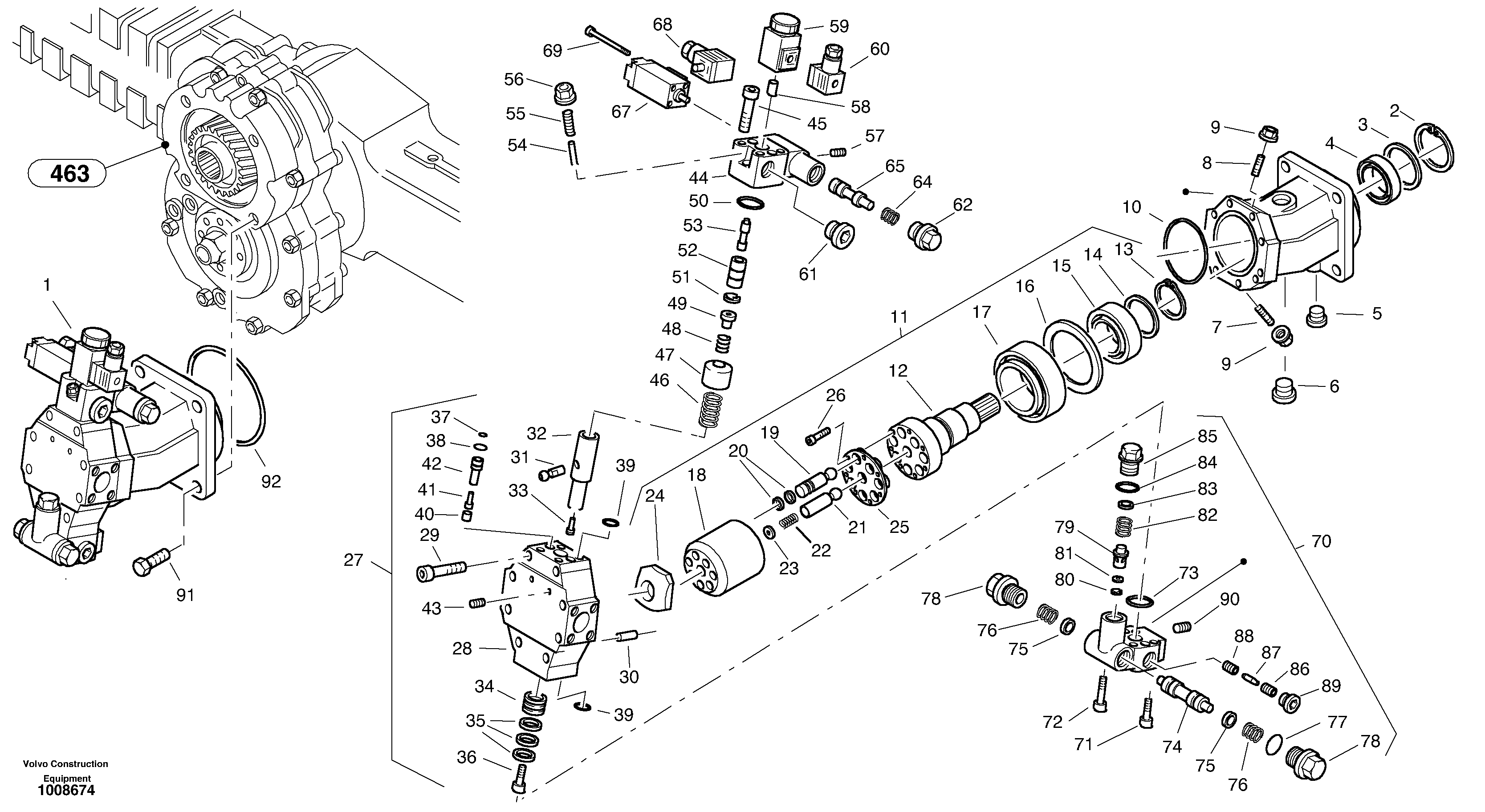 Схема запчастей Volvo L40B - 99907 Variable displacement motor L40B S/N 1911500 - S/N 1921500 -